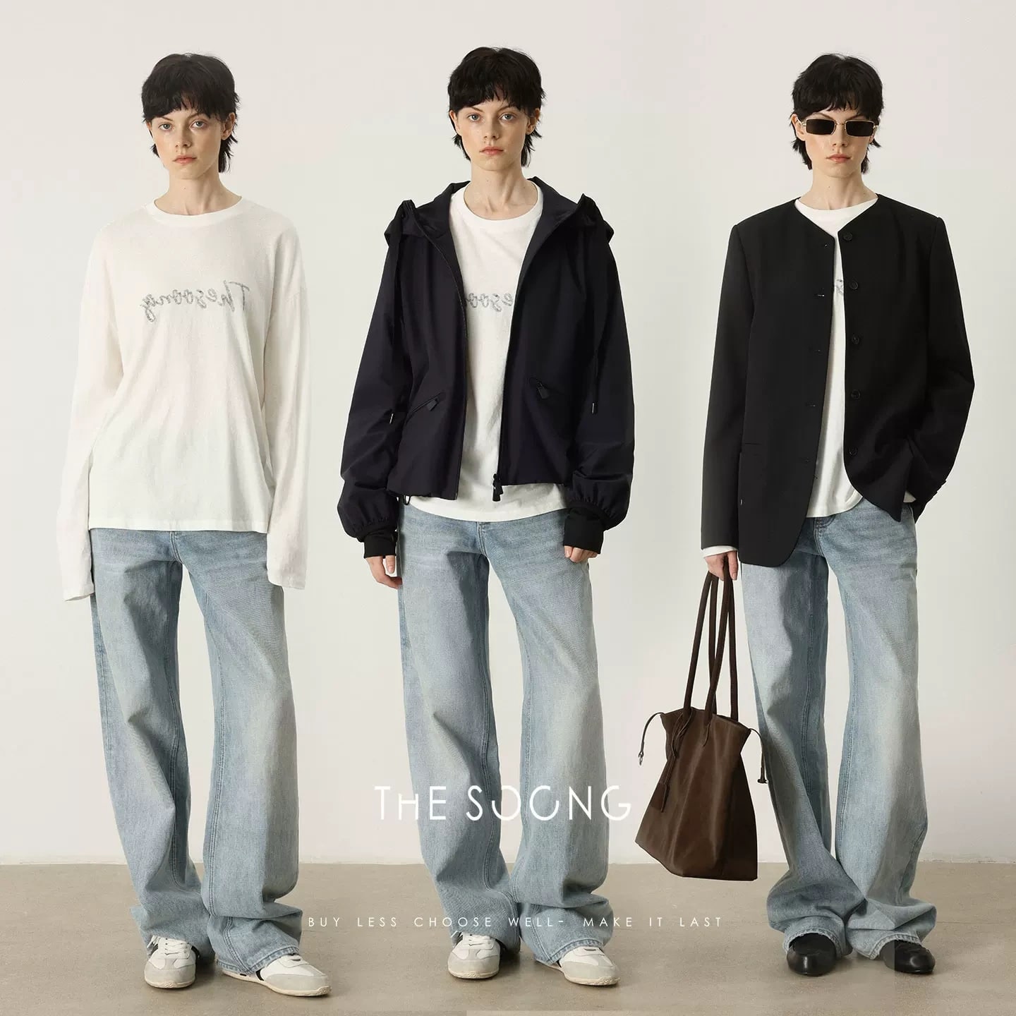 THESOONG Straight-Leg Denim Trousers in Light Blue view 4