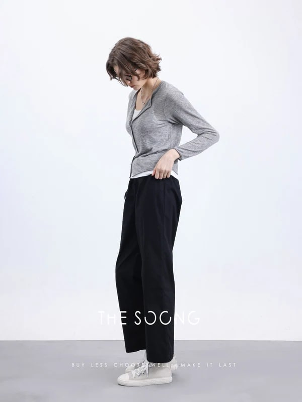 THESOONG “Rational Aesthetic” Jacquard Check Cropped Pants-5153 view 5