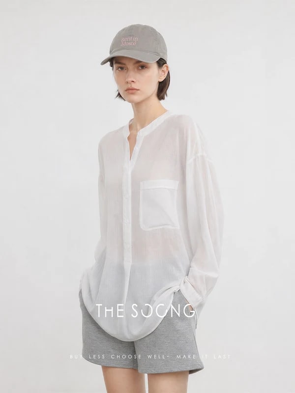 THESOONG 100% Linen Stone-Washed Relaxed Long-Sleeve Shirt - 9382 view 4