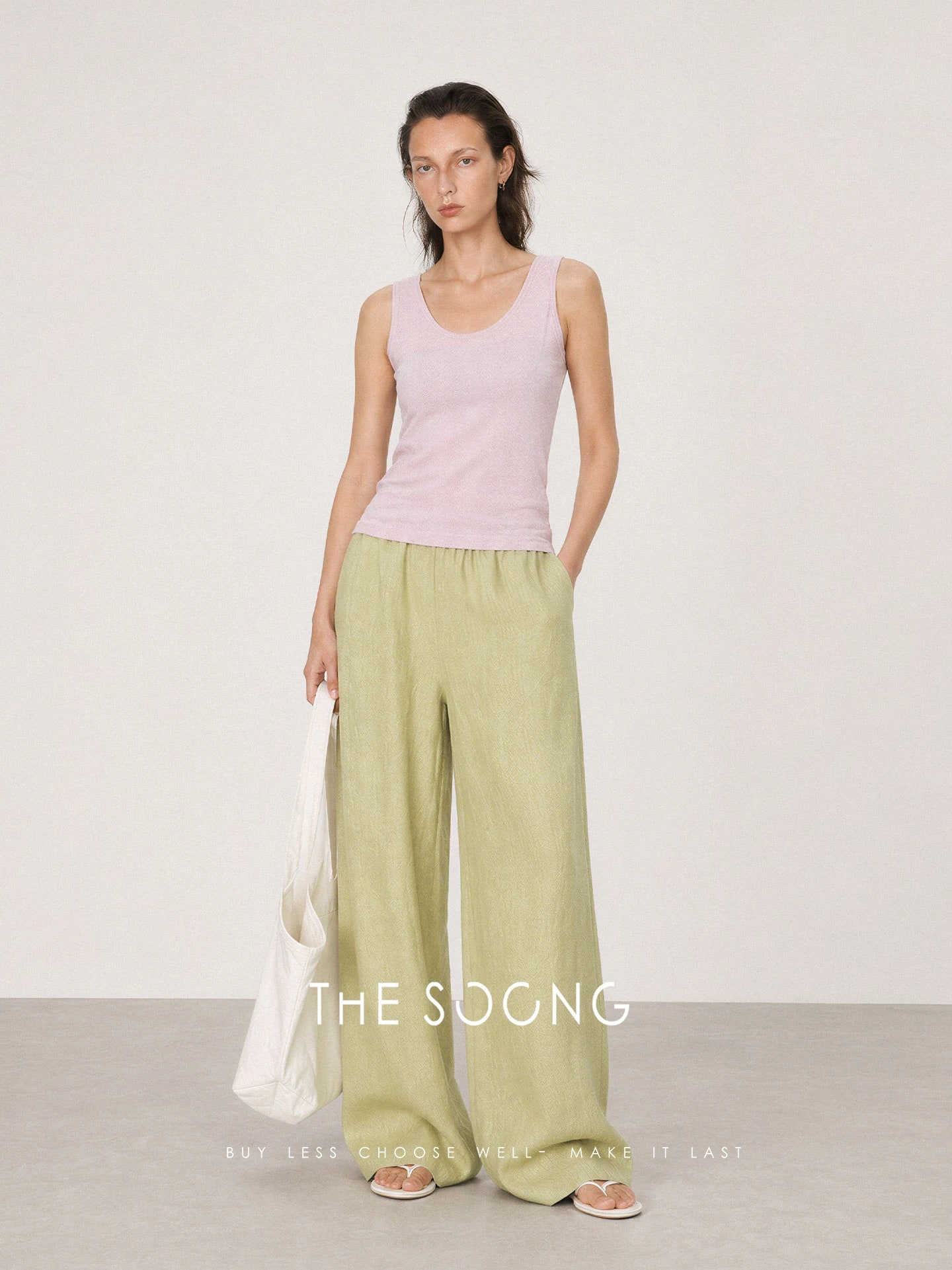 THESOONG Relaxed Loose Summer 100% Linen Draped Clean Women' view 3