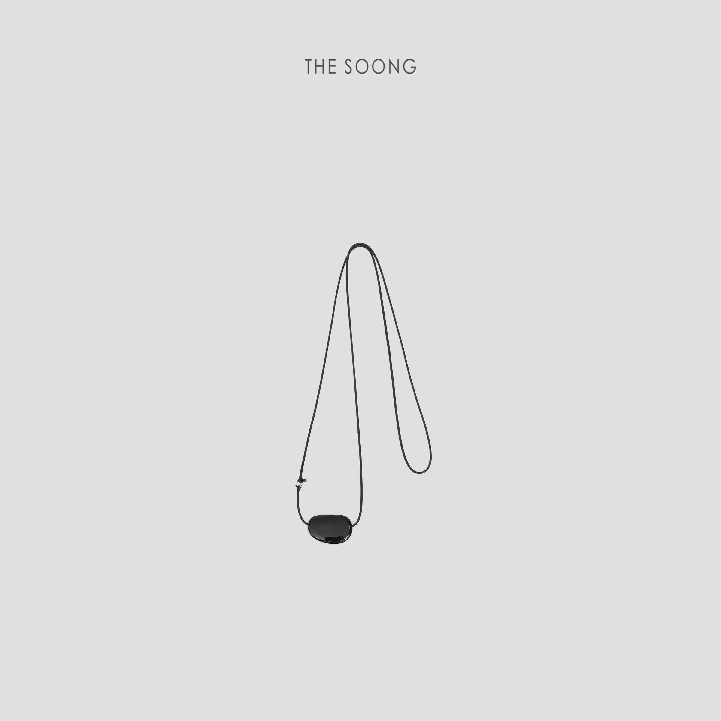 THESOONG 펜던트 네크리스 핸드우븐 왁스 코드 조절형 클로저
