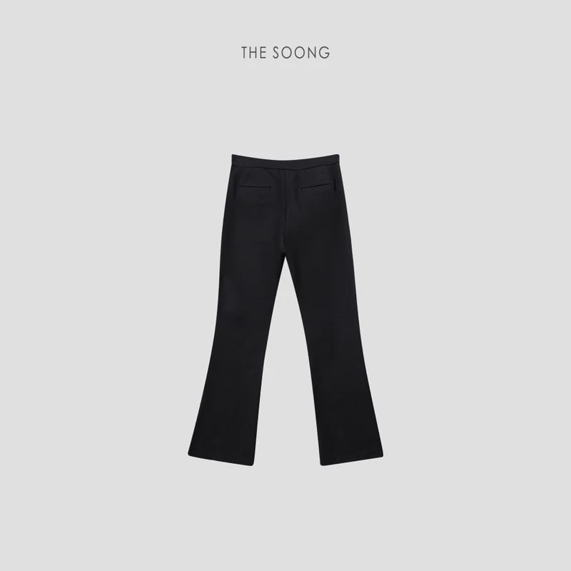 THESOONG Four-Way Stretch Mid-Rise Straight-Leg Cropped Black Pants - 6813 view 15