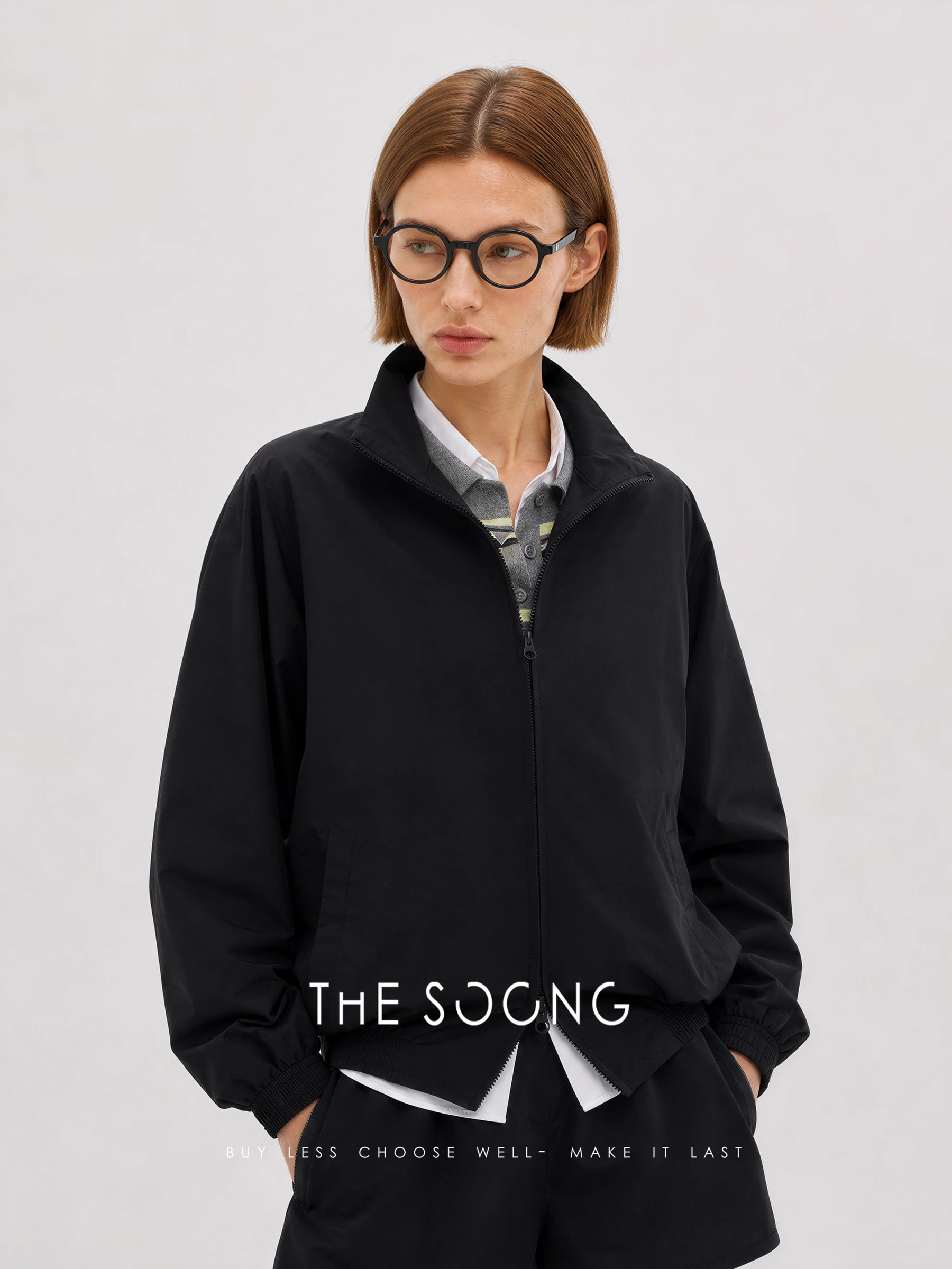 THESOONG “Silent Jacket” Black Stand-Collar Windproof Jacket - 7573 view 3