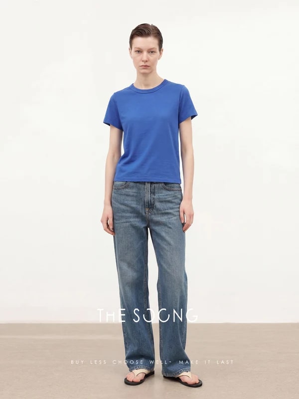 THESOONG Acetate Tri-Blend Mid-Rise Straight Jeans - 8254 view 5