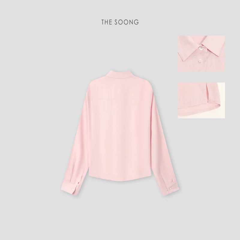 THESOONG Quiet Luxury 100% Linen Textured Collared Shirt - 8846 view 14
