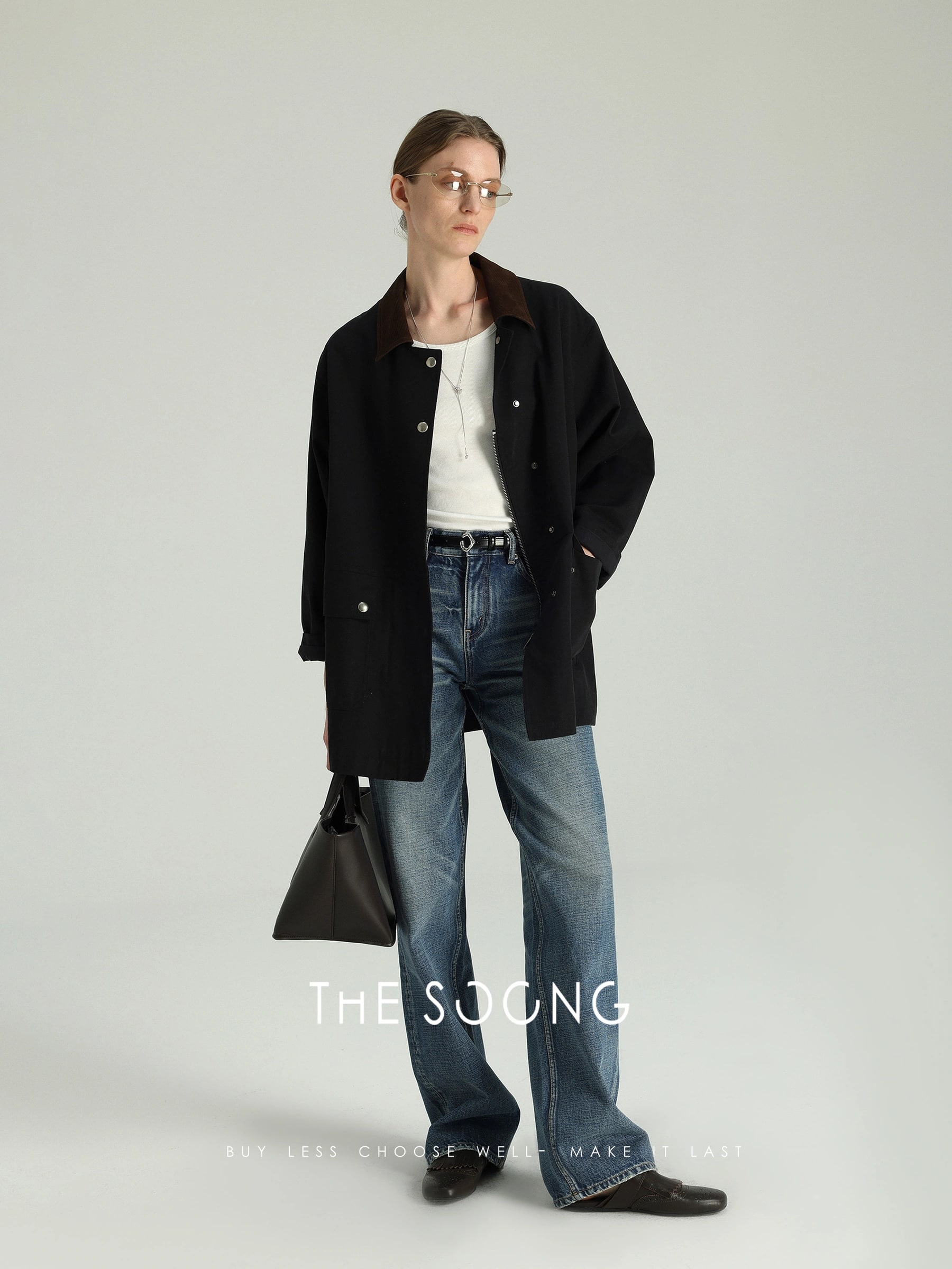 THESOONG クラシック ハンドブラッシュド・ヒゲ加工 ノンストレッチ ジップ ストラクチャード M view 6