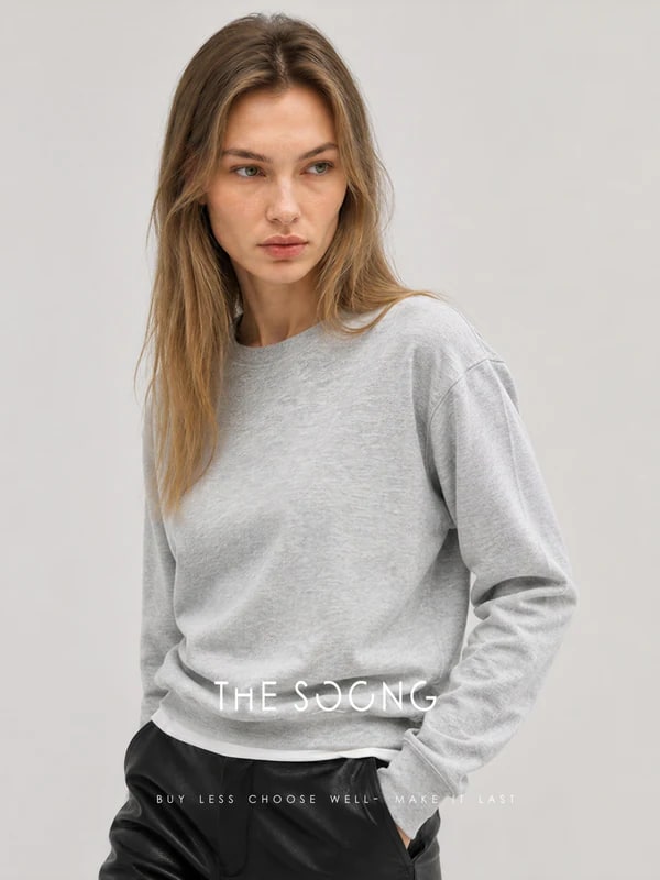 THESOONG “Pop Sweatshirt” 100% Cotton Ribbed Crewneck Relaxed Sweatshirt - 9179 view 3