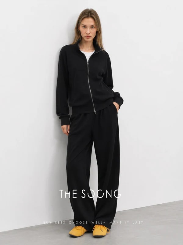 THESOONG “Evergreen” Cotton-Blend Stand-Collar Casual Set - 8995/8996 view 3