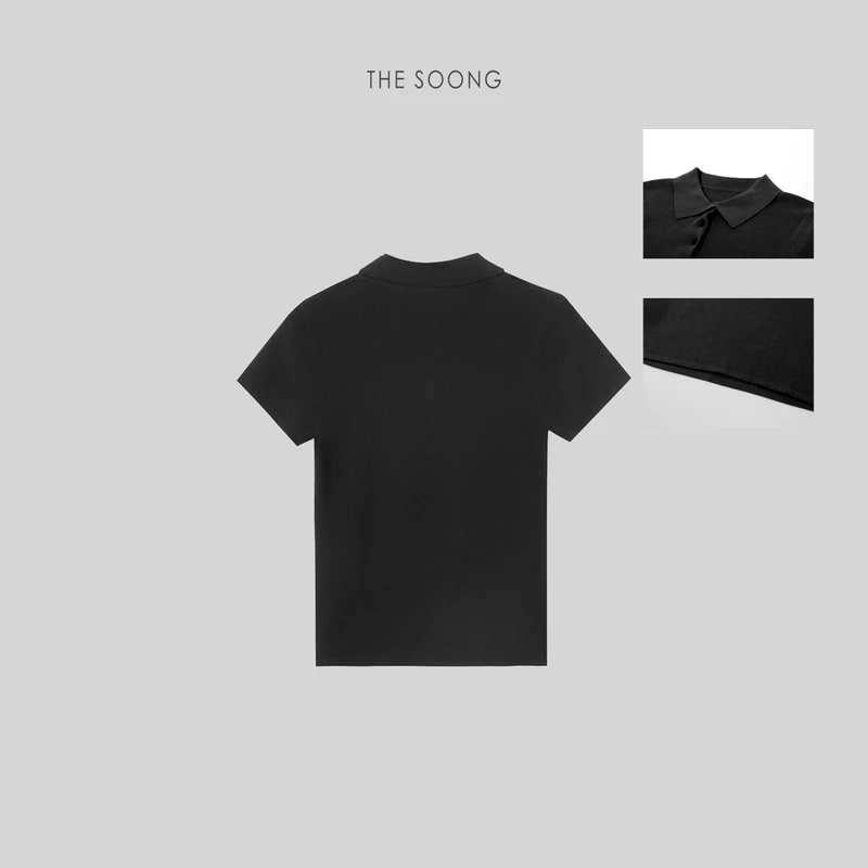 THESOONG 100% Cotton Double-Gauze Short-Sleeve Polo Henley Shirt - 7375 view 13