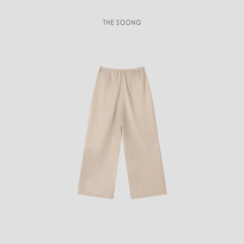 THESOONG 100% Lambskin Textured Drawstring Leather Pants - 9301 view 8