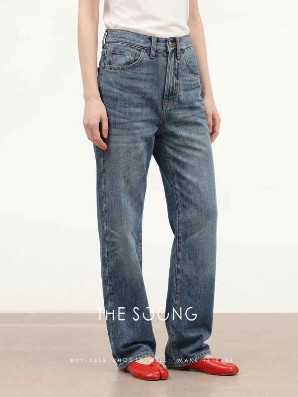 THESOONG Acetate Tri-Blend Mid-Rise Straight Jeans - 8254 view 2