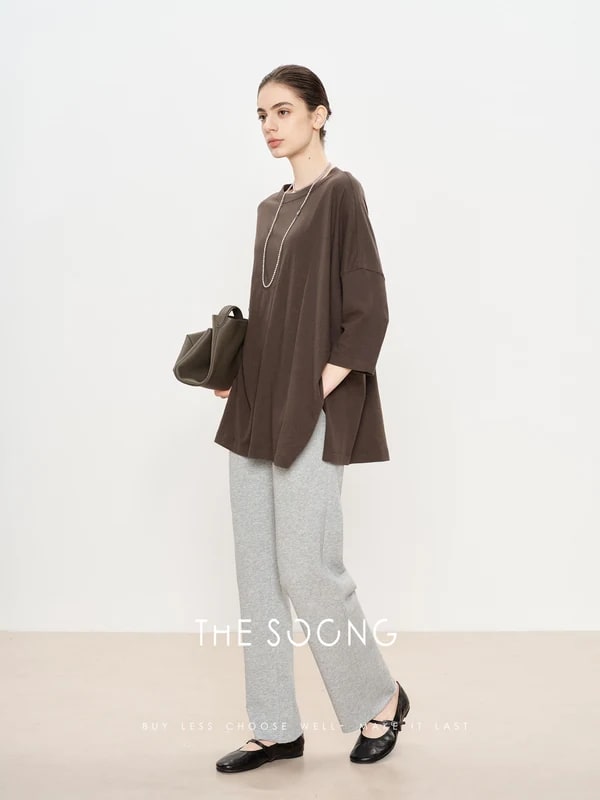 THESOONG "Candy Series" Minimal Textured Soft Oversized Crew view 6