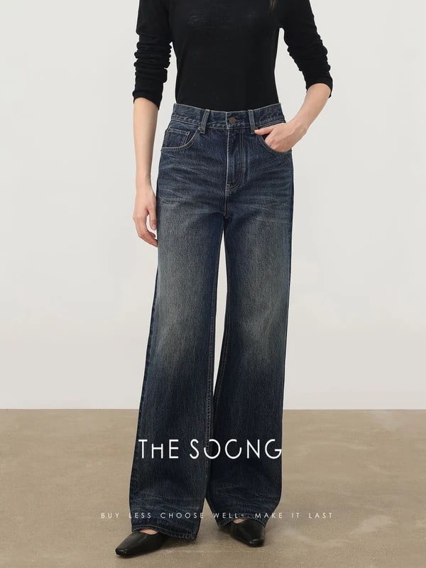 THESOONG “Cloud Whisker” Vintage Mid-Rise Denim Jeans - 8255 view 3