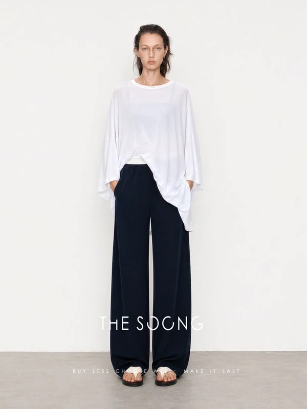 THESOONG Relaxed Mid-Rise Elastic-Waist Straight-Leg Pants - 4926 view 5