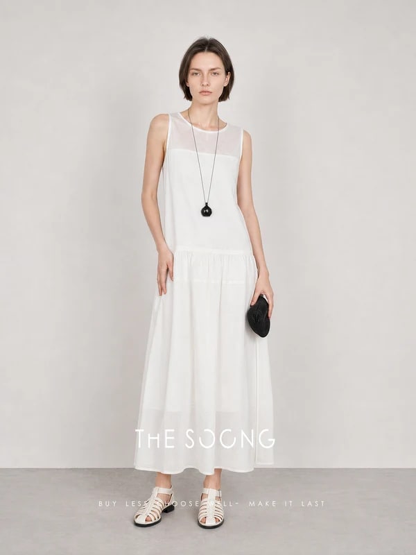 THESOONG Summer Linen Cotton Sleeveless Dress 9370 view 3