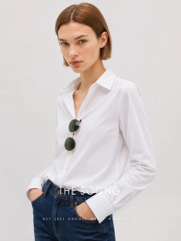THESOONG “White Order” 100% Long-Staple Cotton Crisp Shirt - 9342 view 2