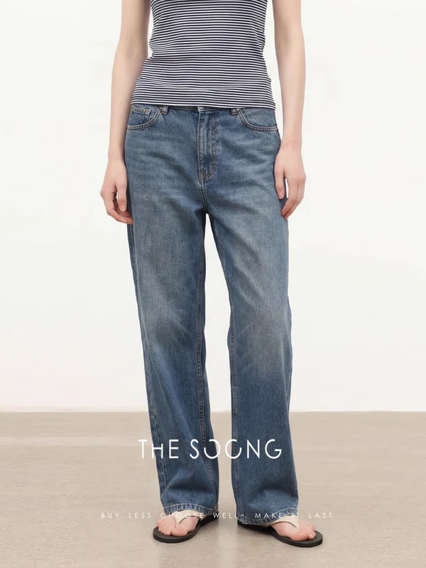 THESOONG Acetate Tri-Blend Mid-Rise Straight Jeans - 8254 view 4