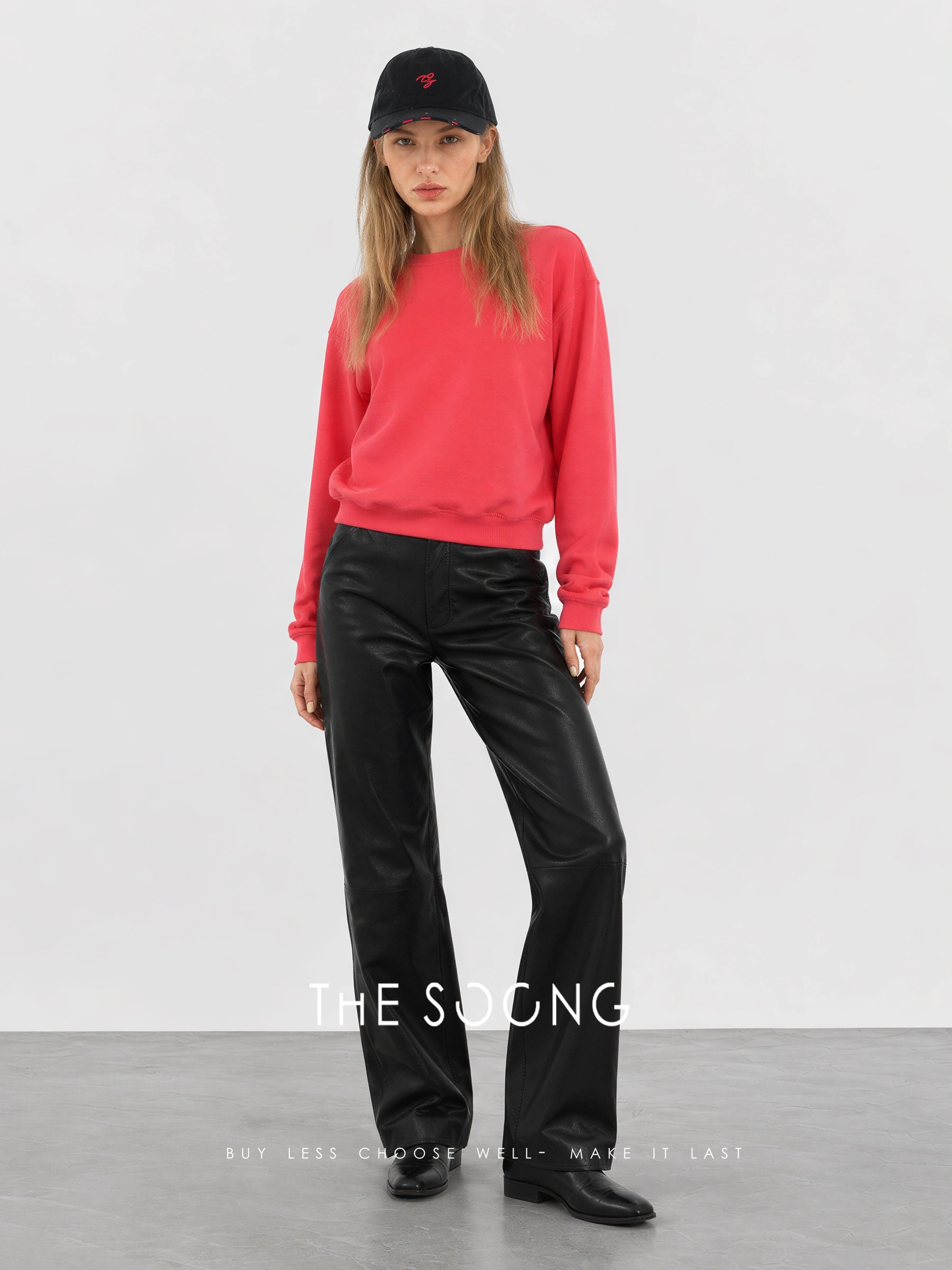 THESOONG “Matte Edge” British Lambskin Mid-Rise Flared Leather Pants - 9145 view 10