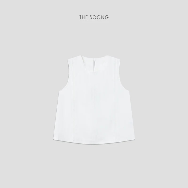 THESOONG Linen Sleeveless Vest Summer Crewneck Relaxed Top -9385 view 1