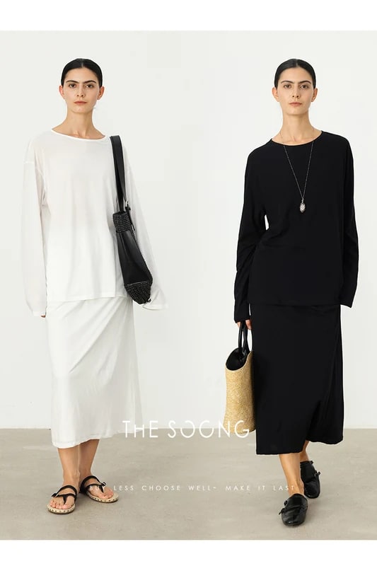 THESOONG/Snow White 100% Long-Staple Cotton Lightweight Sheer Knit Cardigan view 2