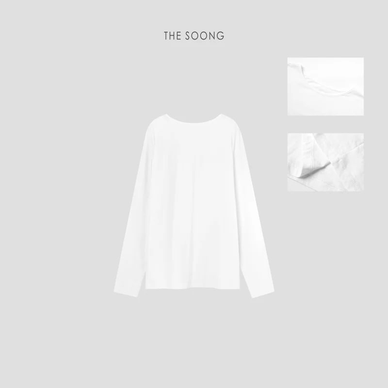 THESOONG/Snow White 100% Long-Staple Cotton Lightweight Sheer Knit Cardigan view 8