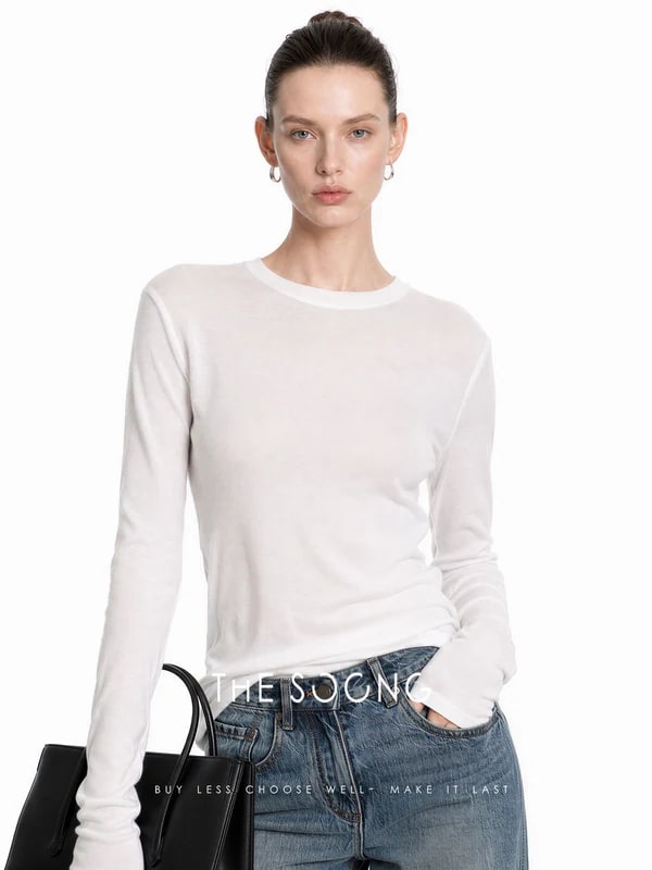 THESOONG 26s 80s High-Twist Cotton Sun-Protective Crewneck Top - 7293 view 6