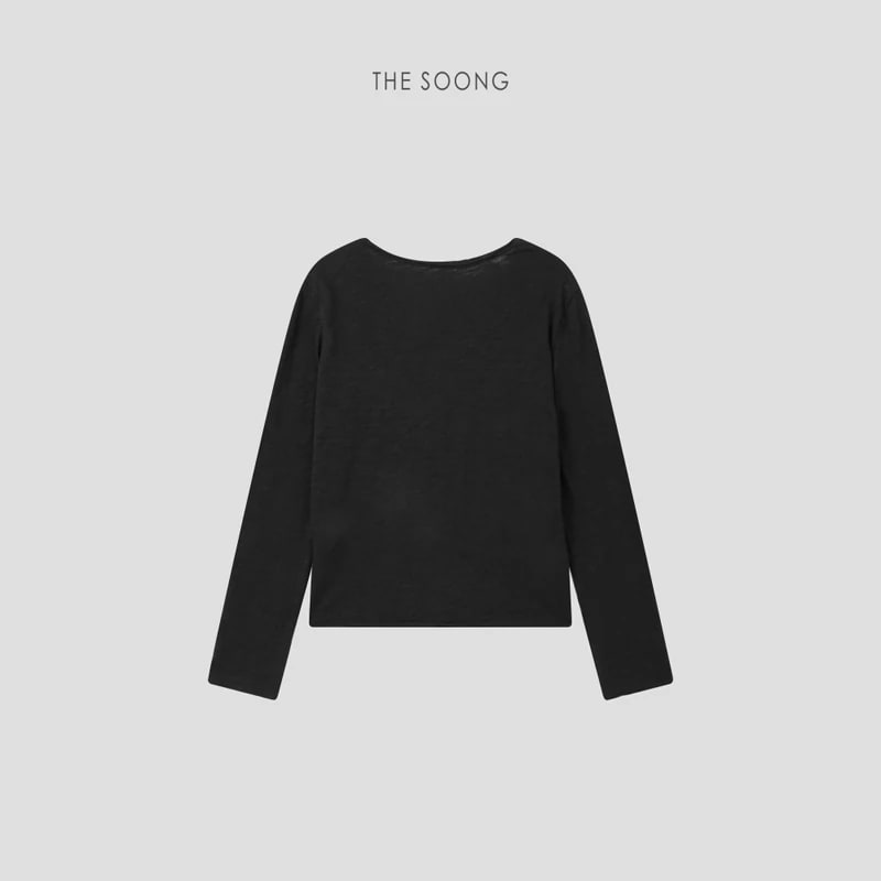 THESOONG “Snow Fleece” Soft Brushed Cotton V-Neck Long-Sleeve Top - 9047 view 16