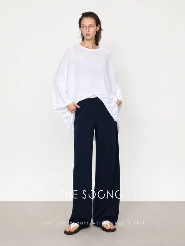 THESOONG Relaxed Mid-Rise Elastic-Waist Straight-Leg Pants - 4926 view 6