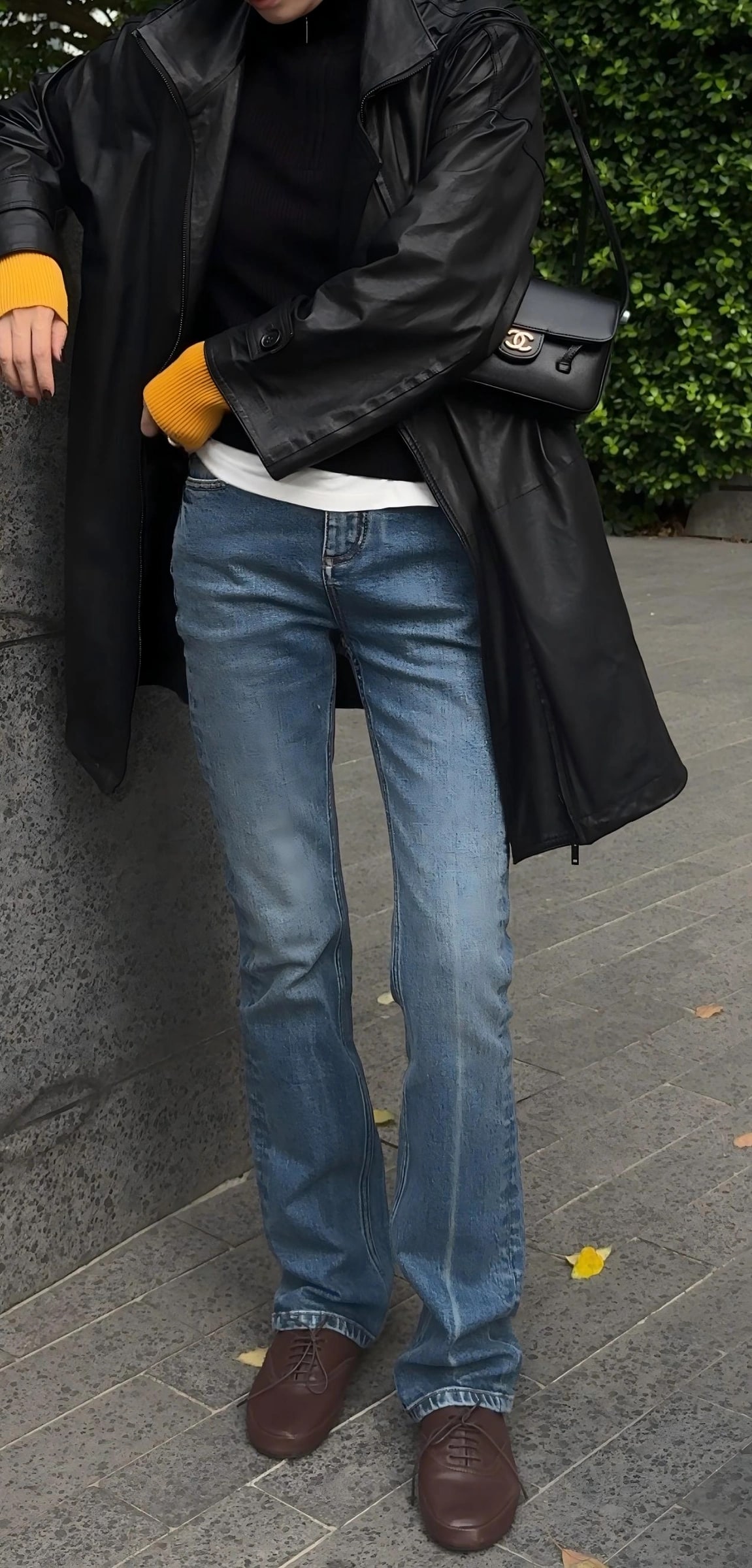 THESOONG “Black Long Straight” Washed Stretch Denim Pants - 3520 view 8