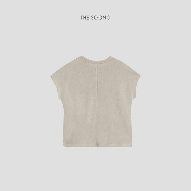 THESOONG Rain Dew Linen-Cotton Blend Small Flutter-Sleeve T-Shirt view 17