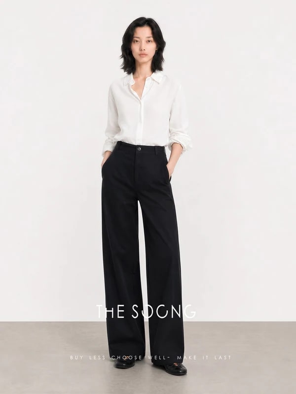 THESOONG Quiet Luxury 100% Linen Textured Collared Shirt - 8846 view 3