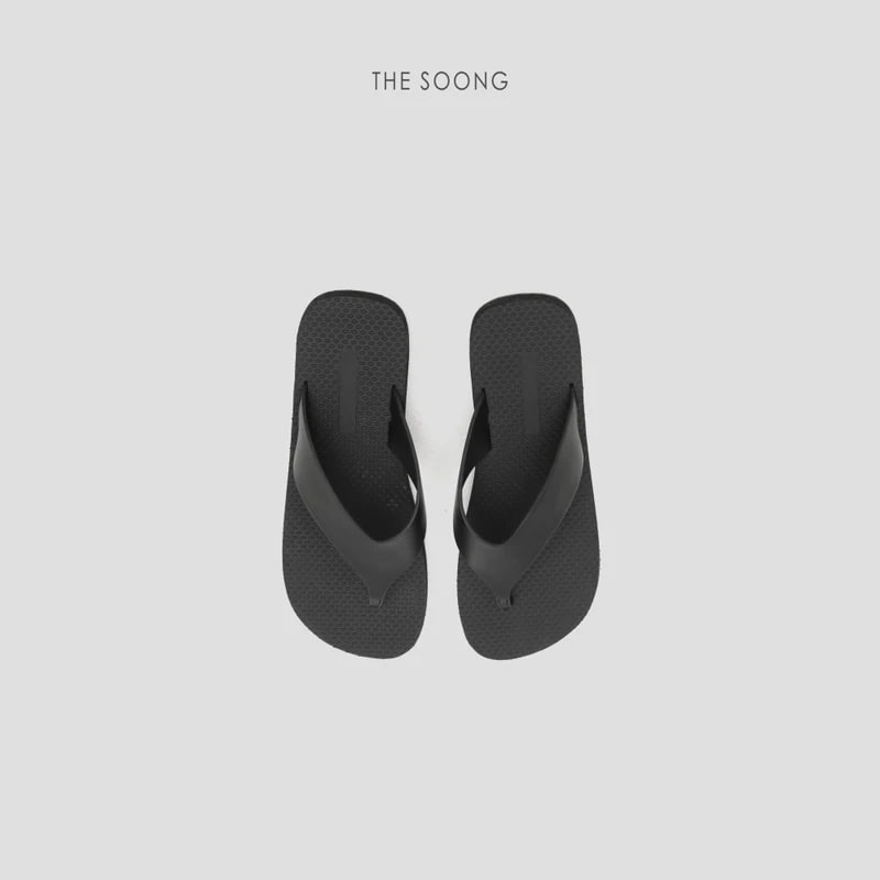 THESOONG Genuine Leather Flip-Flops, Hand-Polished Pebbled Finish view 8