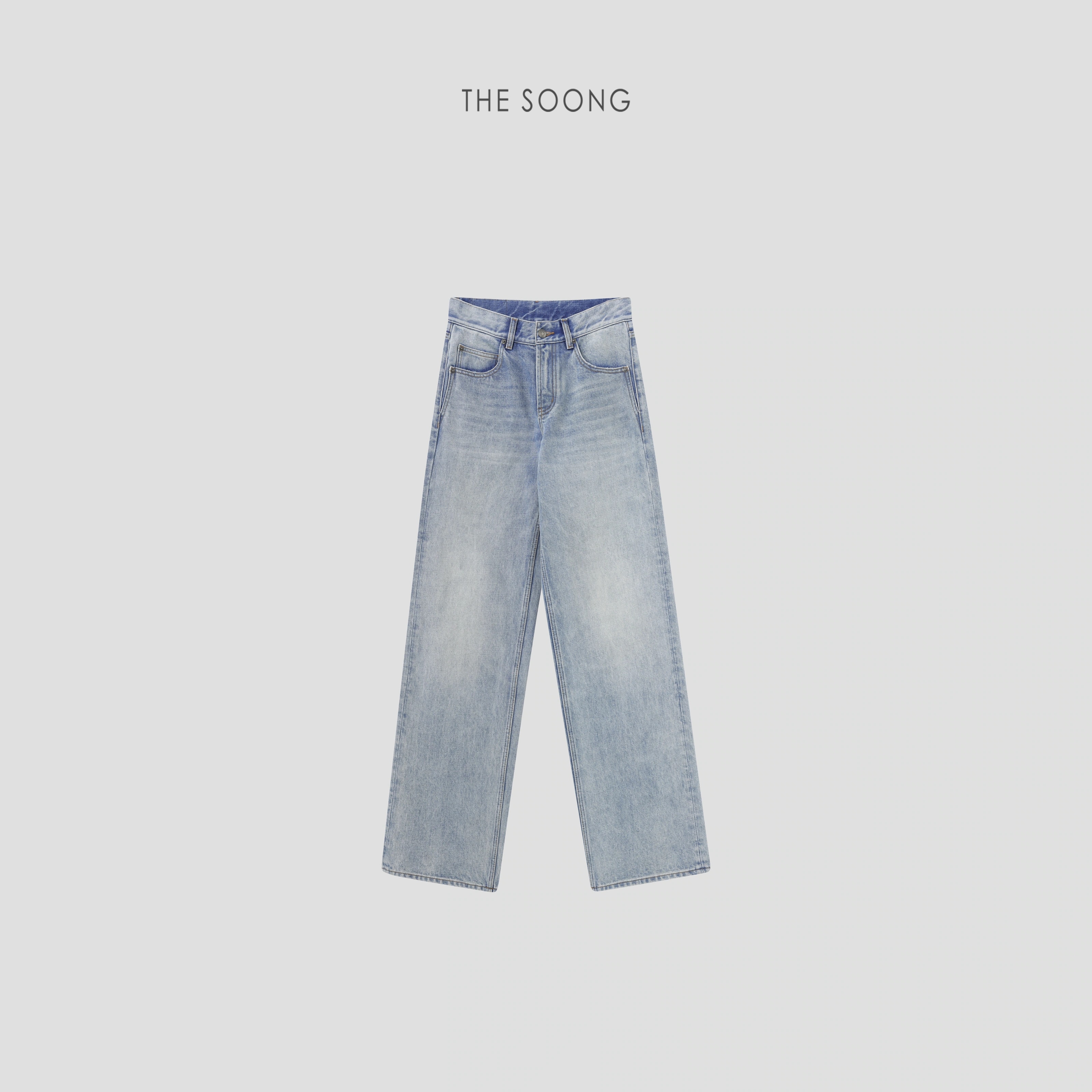 THESOONG Straight-Leg Denim Trousers in Light Blue