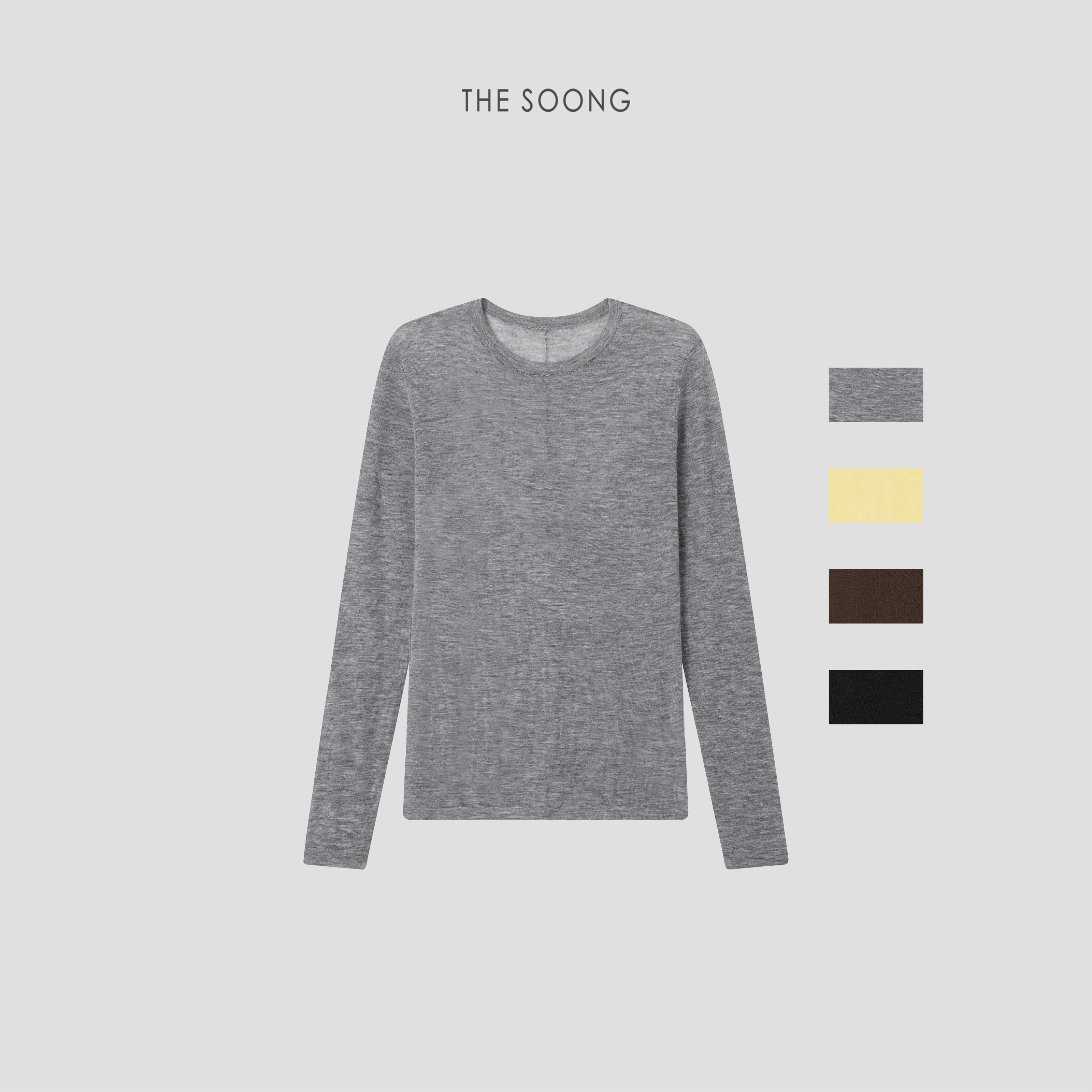 THESOONG “Simple Knit” Soft 80s Water-Soluble Wool Crewneck Sweater - 9487