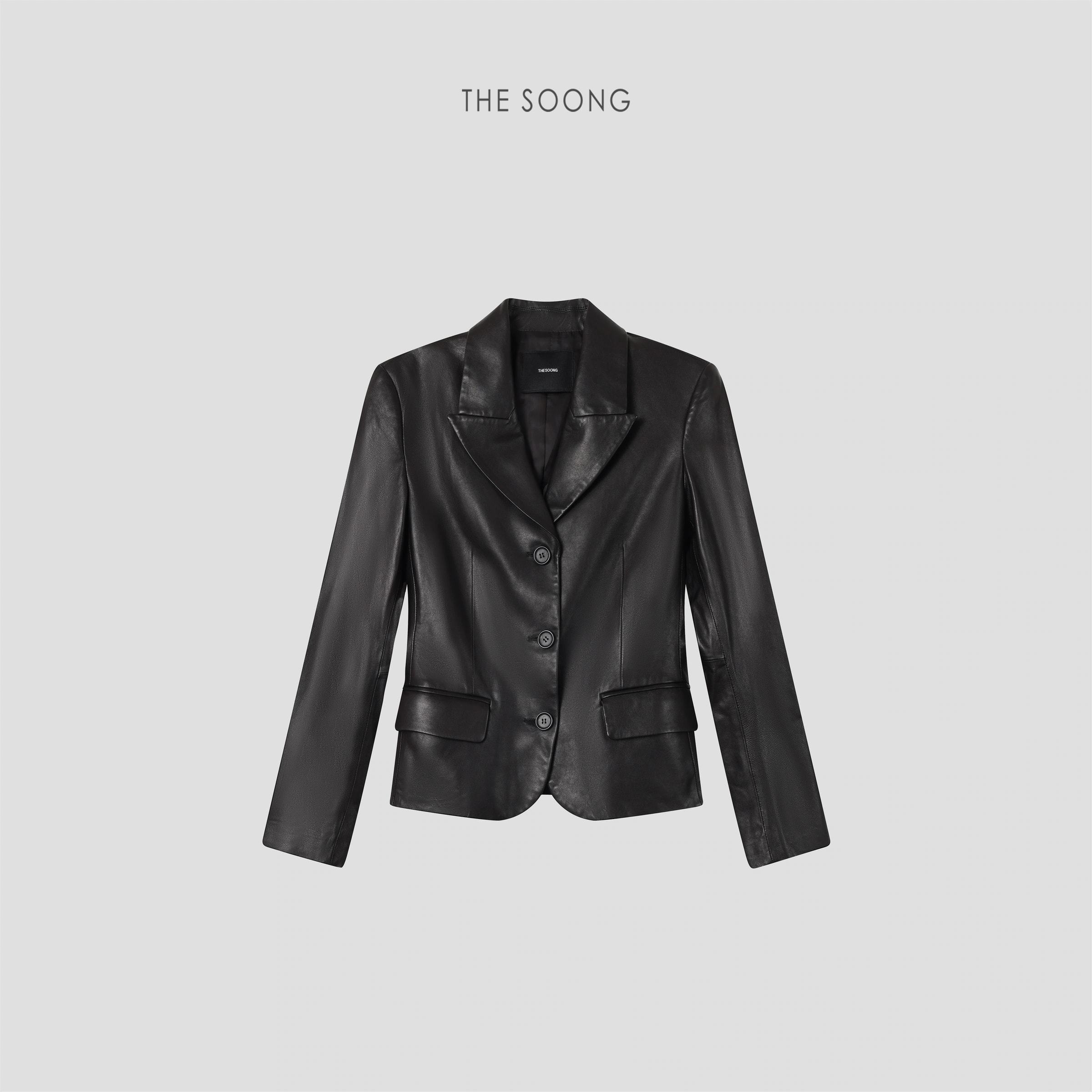 THESOONG “Kendall Leather” Classic Matte Lambskin Jacket - 9304