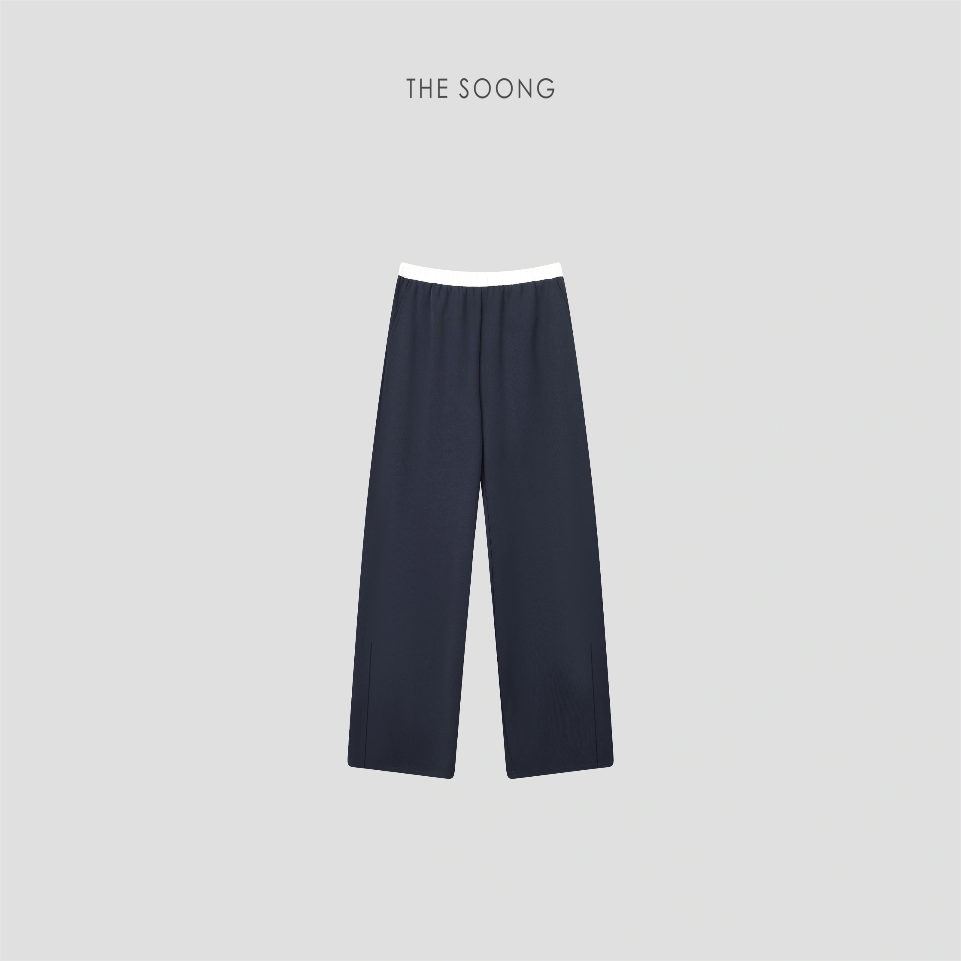 THESOONG Relaxed Mid-Rise Elastic-Waist Straight-Leg Pants - 4926