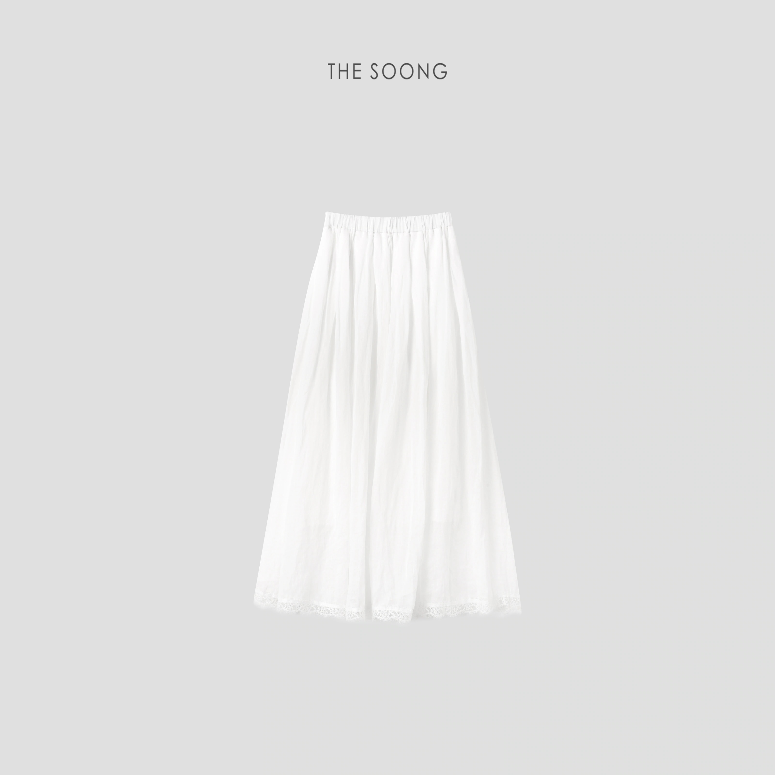 THESOONG “Linear Beauty” 100% Ramie 라이트웨이트 우븐 레이스-T