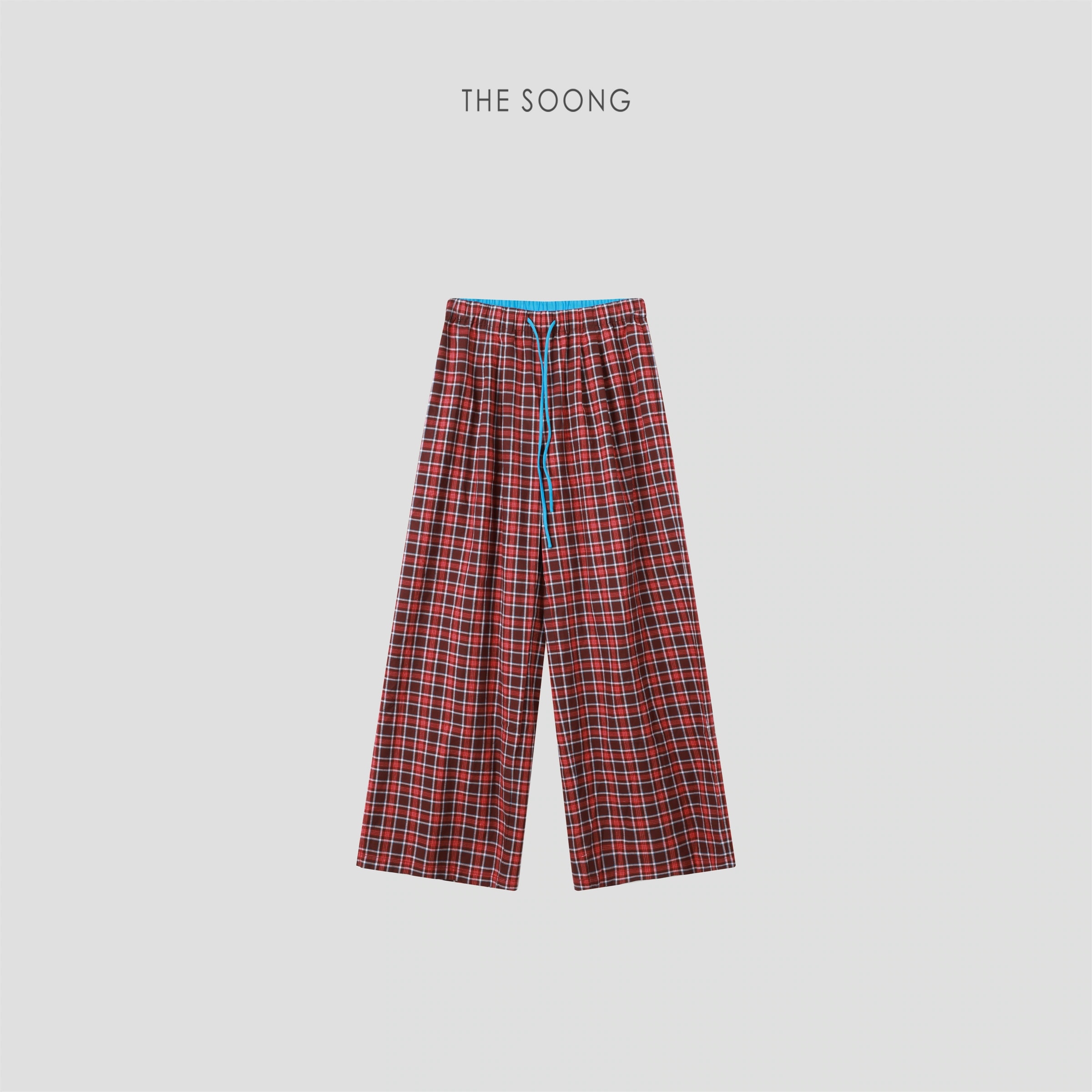 THESOONG Lazy Holiday 100% Cotton ヴィンテージチェック イージーウエストパンツ