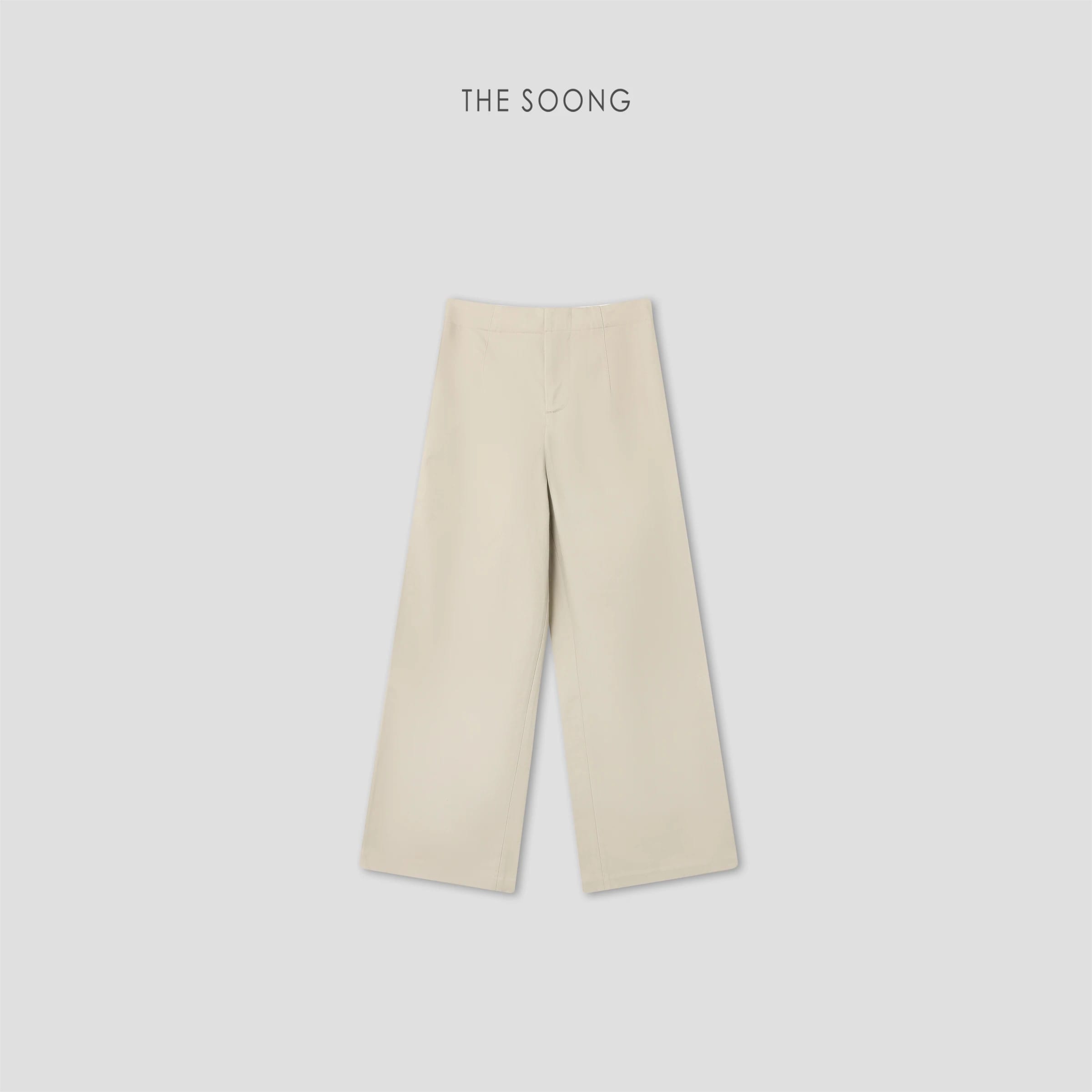 Italian-Style Trousers, 100% Cotton High-Waisted Relaxed Wide-Leg Draped Straight-Leg Pants