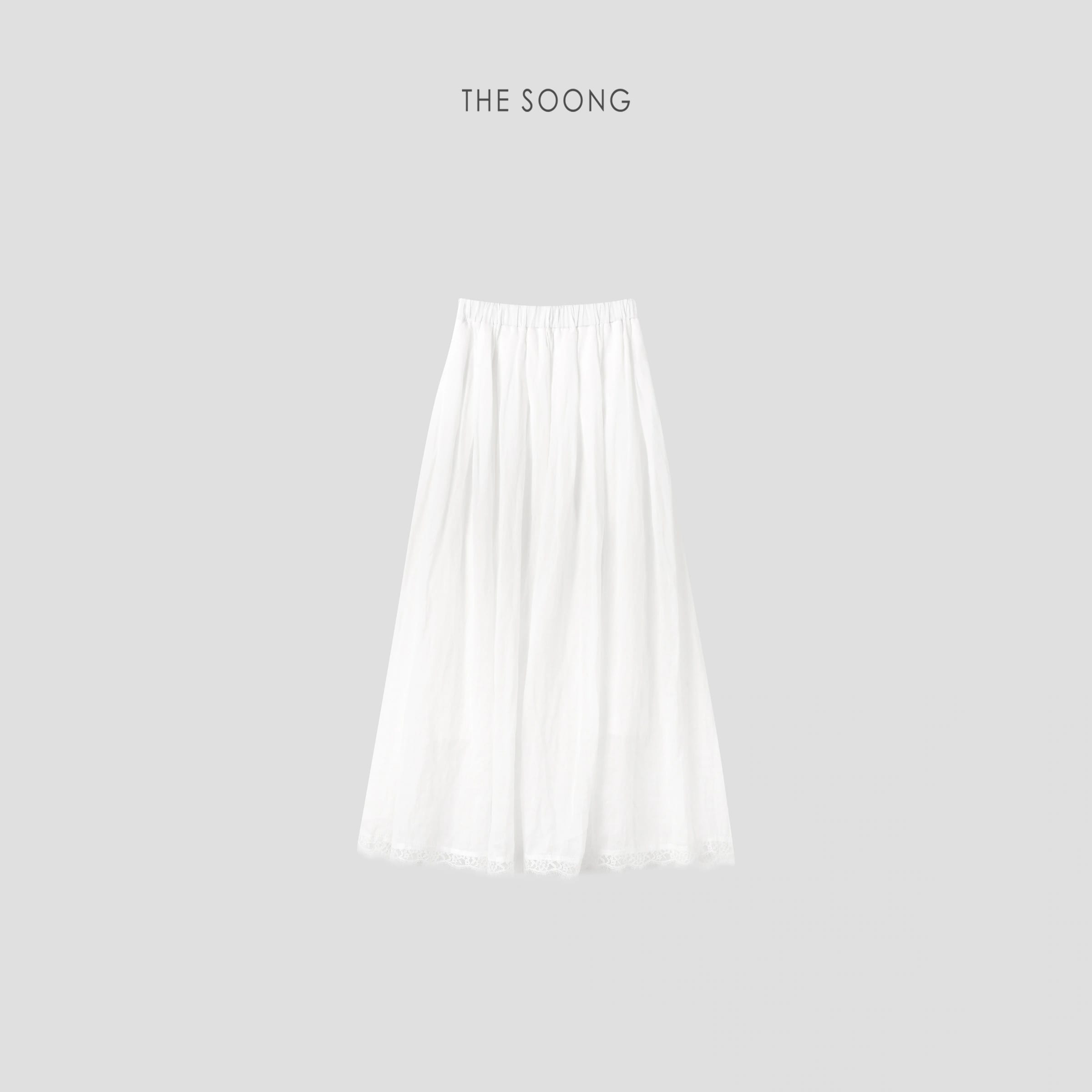 100% Ramie Woven Midi Skirt