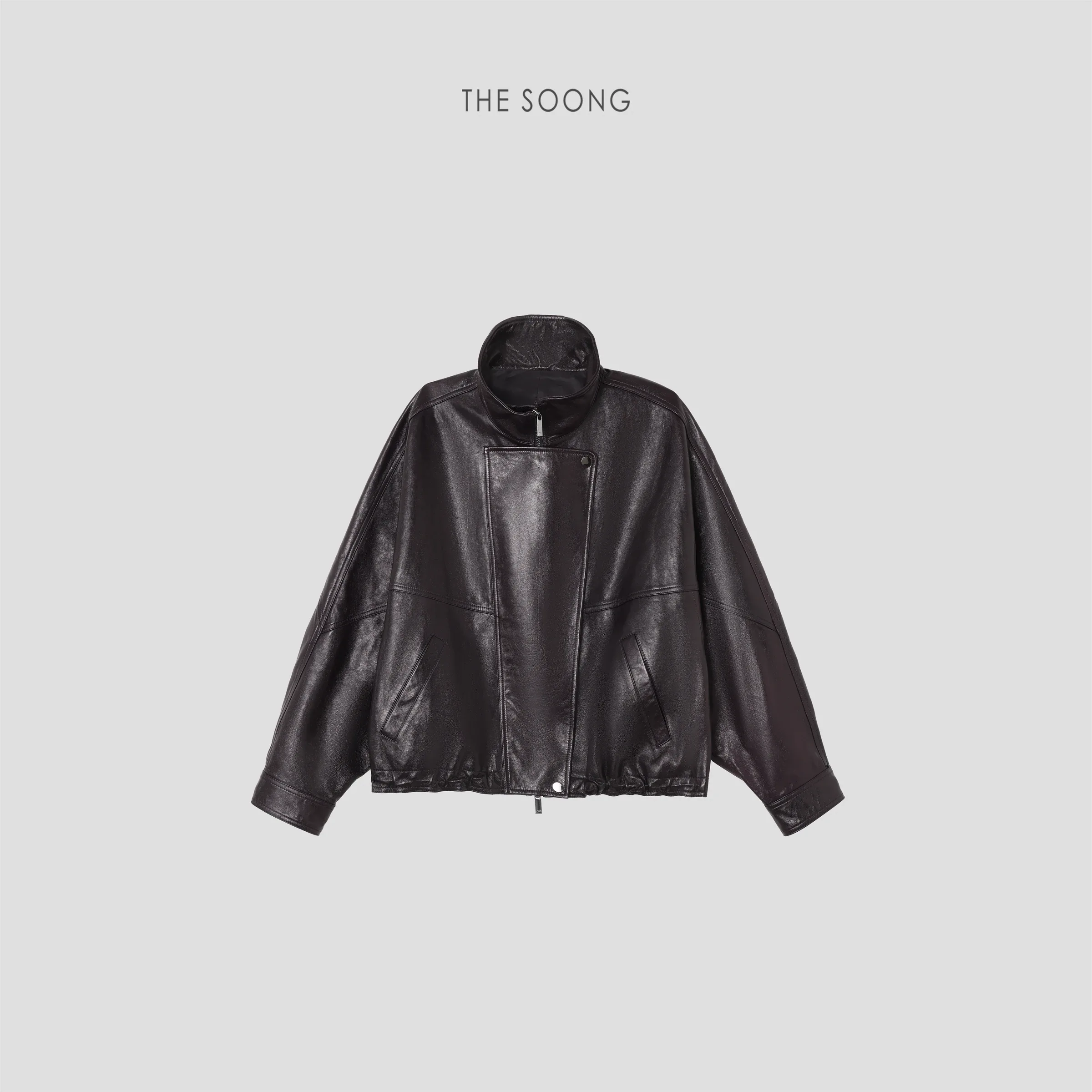 Blackberry Leather Jacket, Spanish Imported Top-Grain Waxed Sheepskin Vintage Leather Jacket