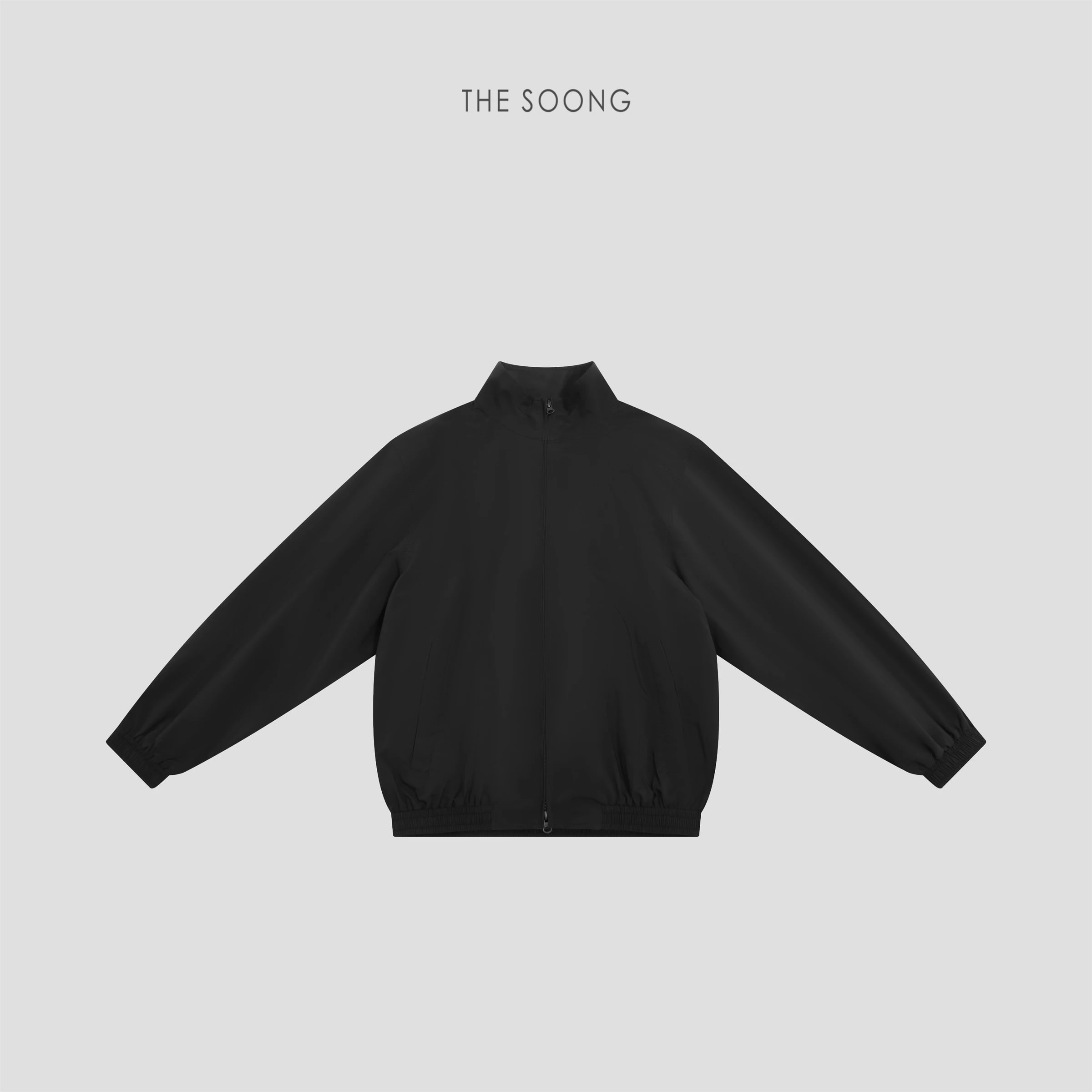 THESOONG “Silent Jacket” Black Stand-Collar Windproof Jacket - 7573
