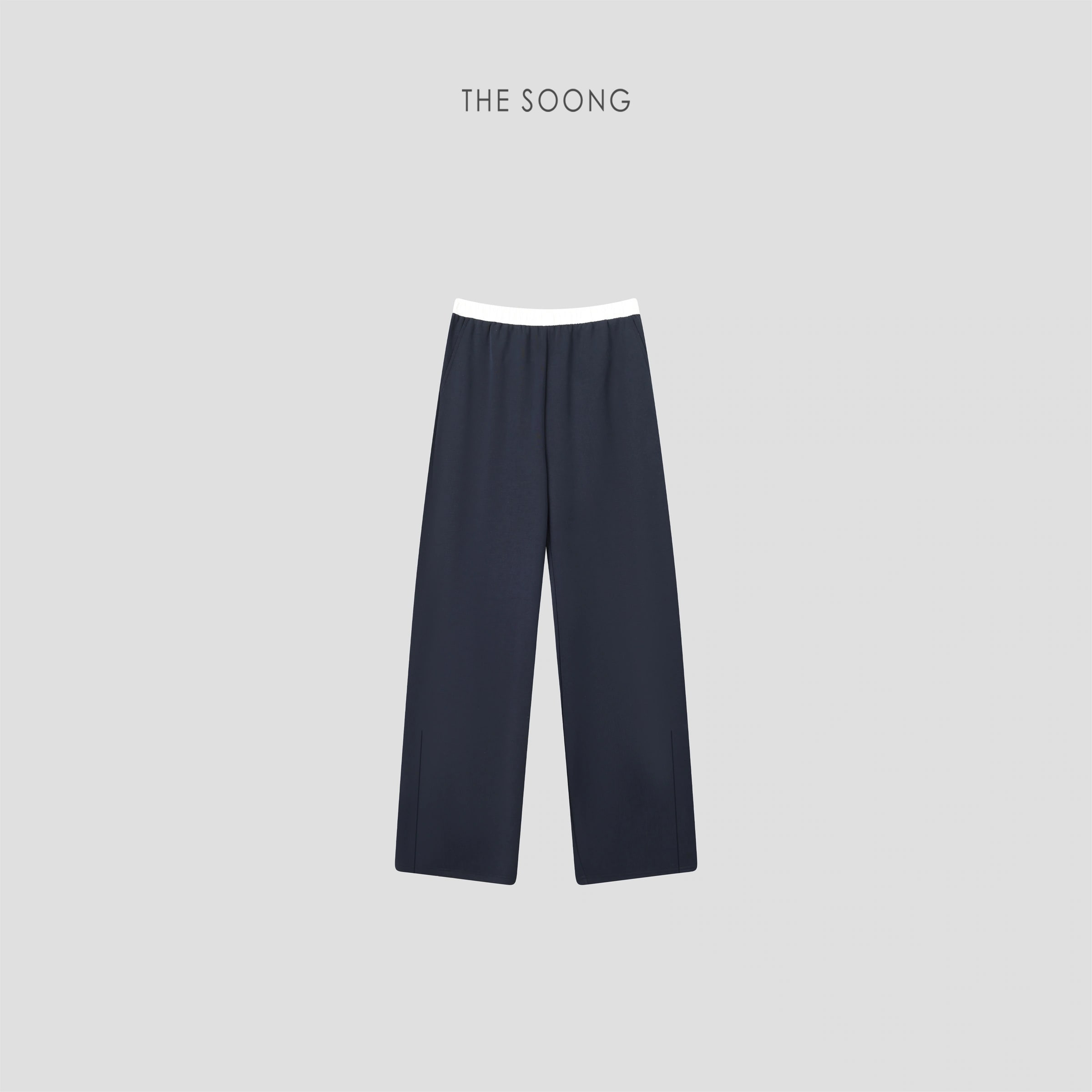 THESOONG Relaxed Mid-Rise Elastic-Waist Straight-Leg Pants - 4926