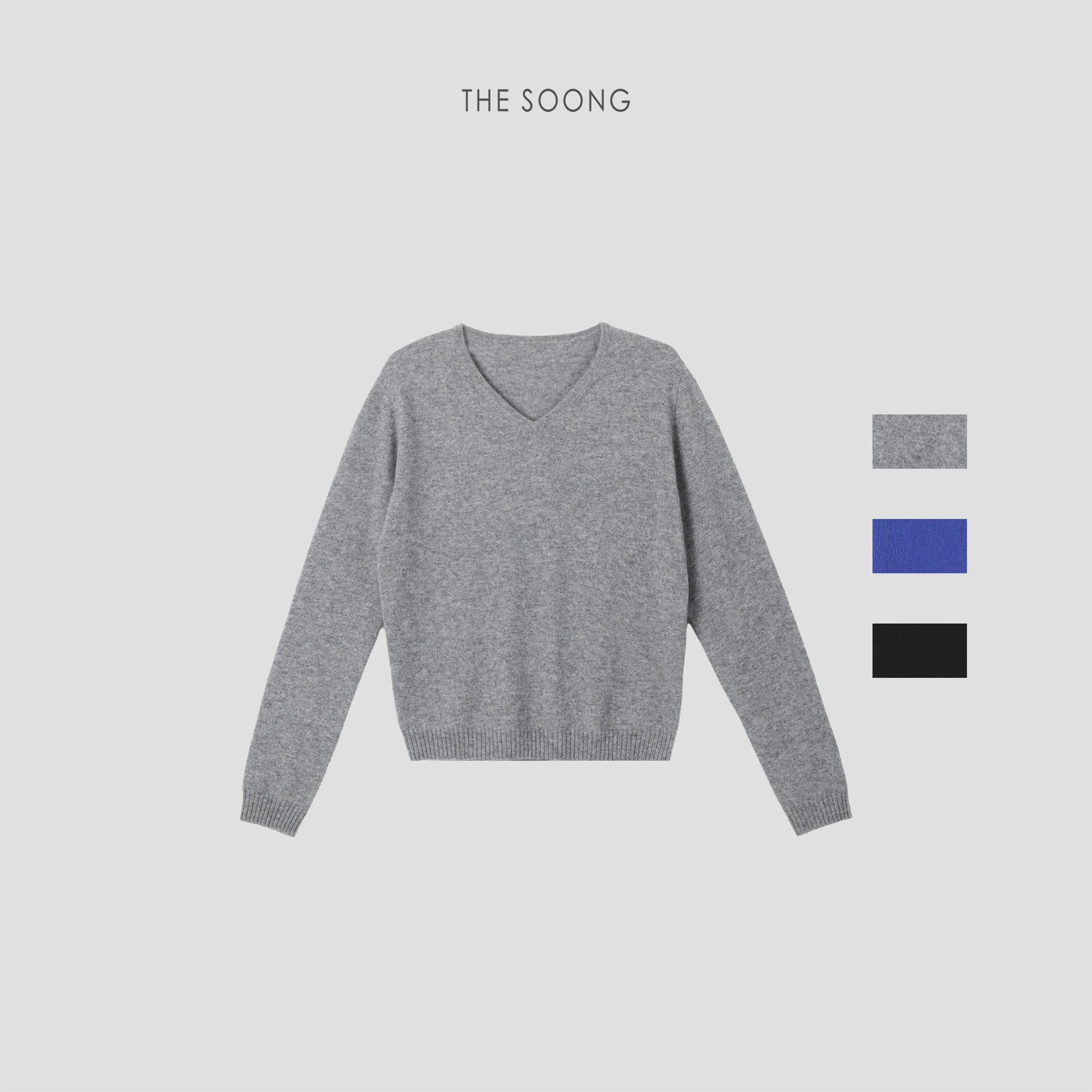 THESOONG “Timeless” Consinee 100% Cashmere V-Neck Sweater - 9257
