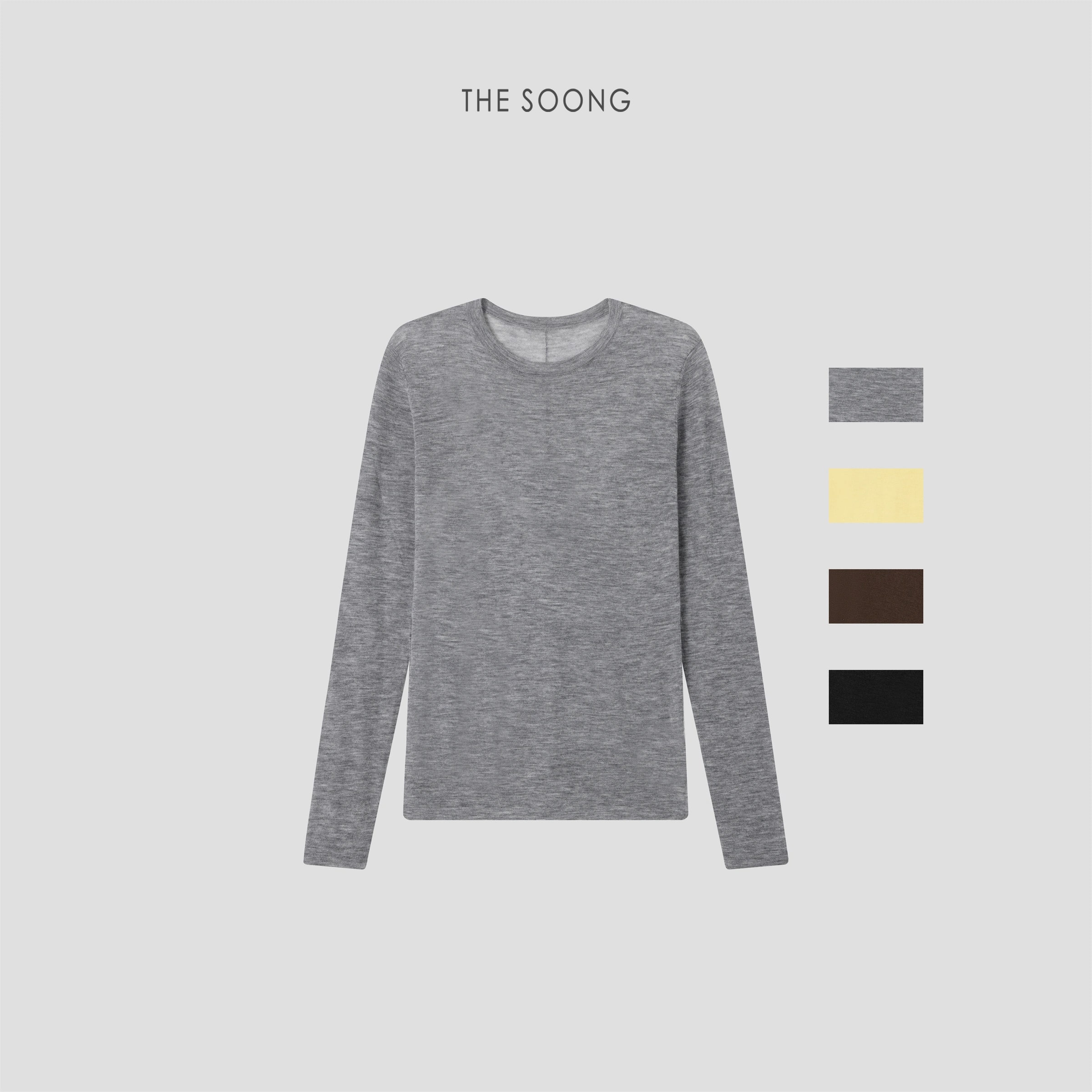 THESOONG “Simple Knit” Soft 80s Water-Soluble Wool Crewneck Sweater - 9487
