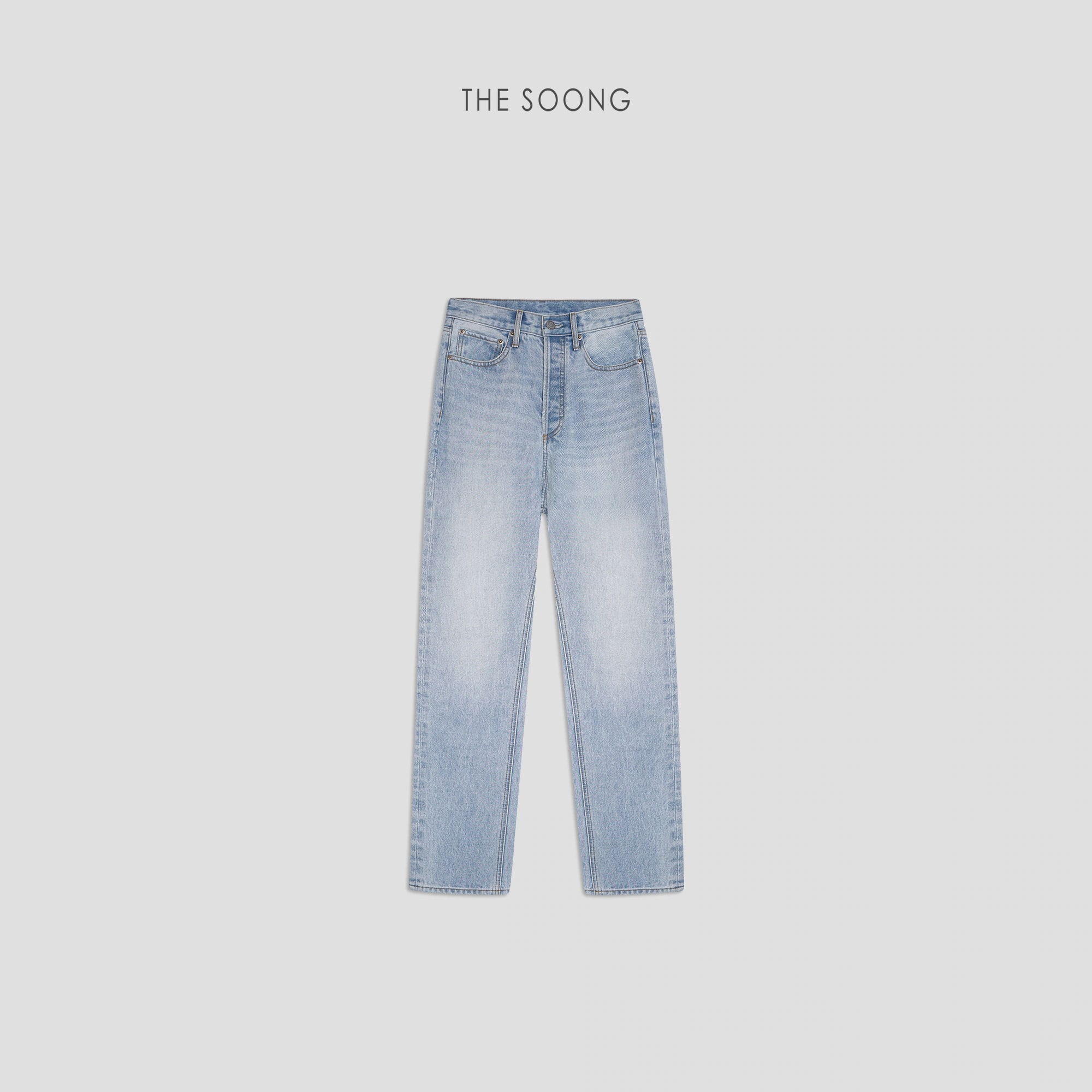 THESOONG 90s Vintage Stonewashed High-Waist Tapered Jeans - 222656