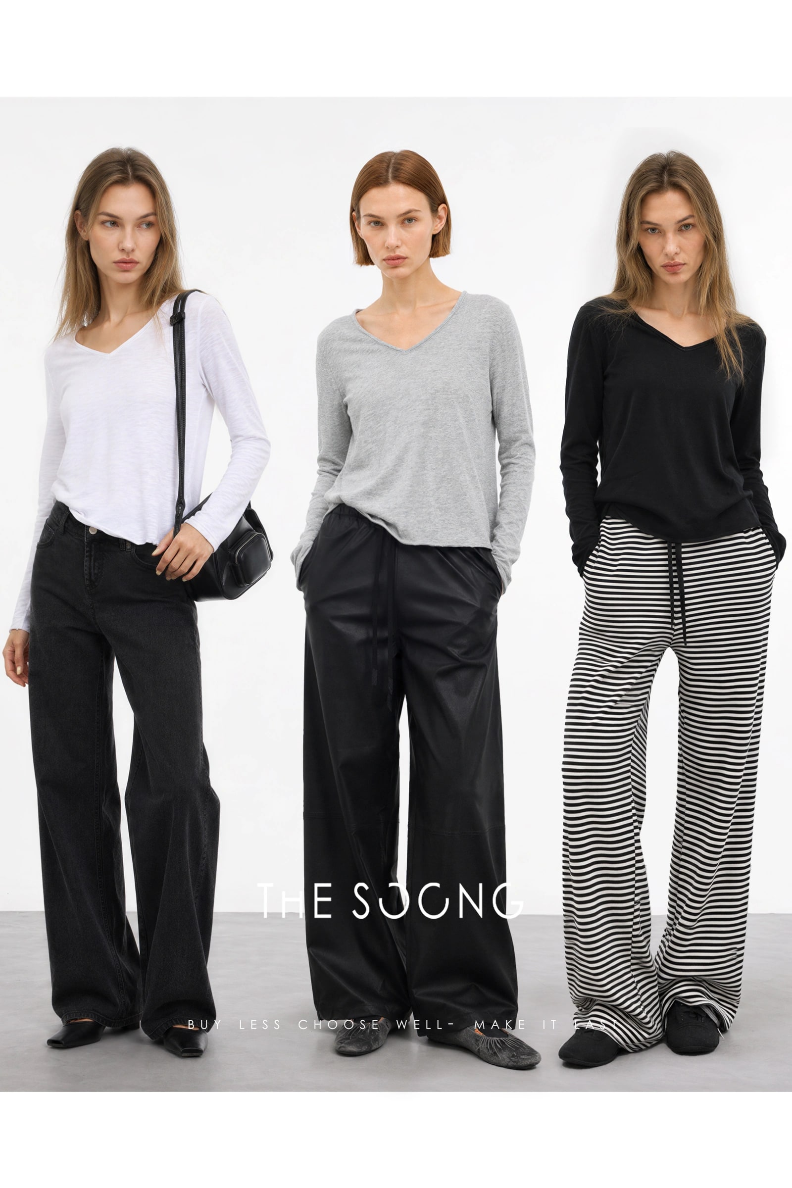 THESOONG “Snow Fleece” Soft Brushed Cotton V-Neck Long-Sleeve Top - 9047 alternate view