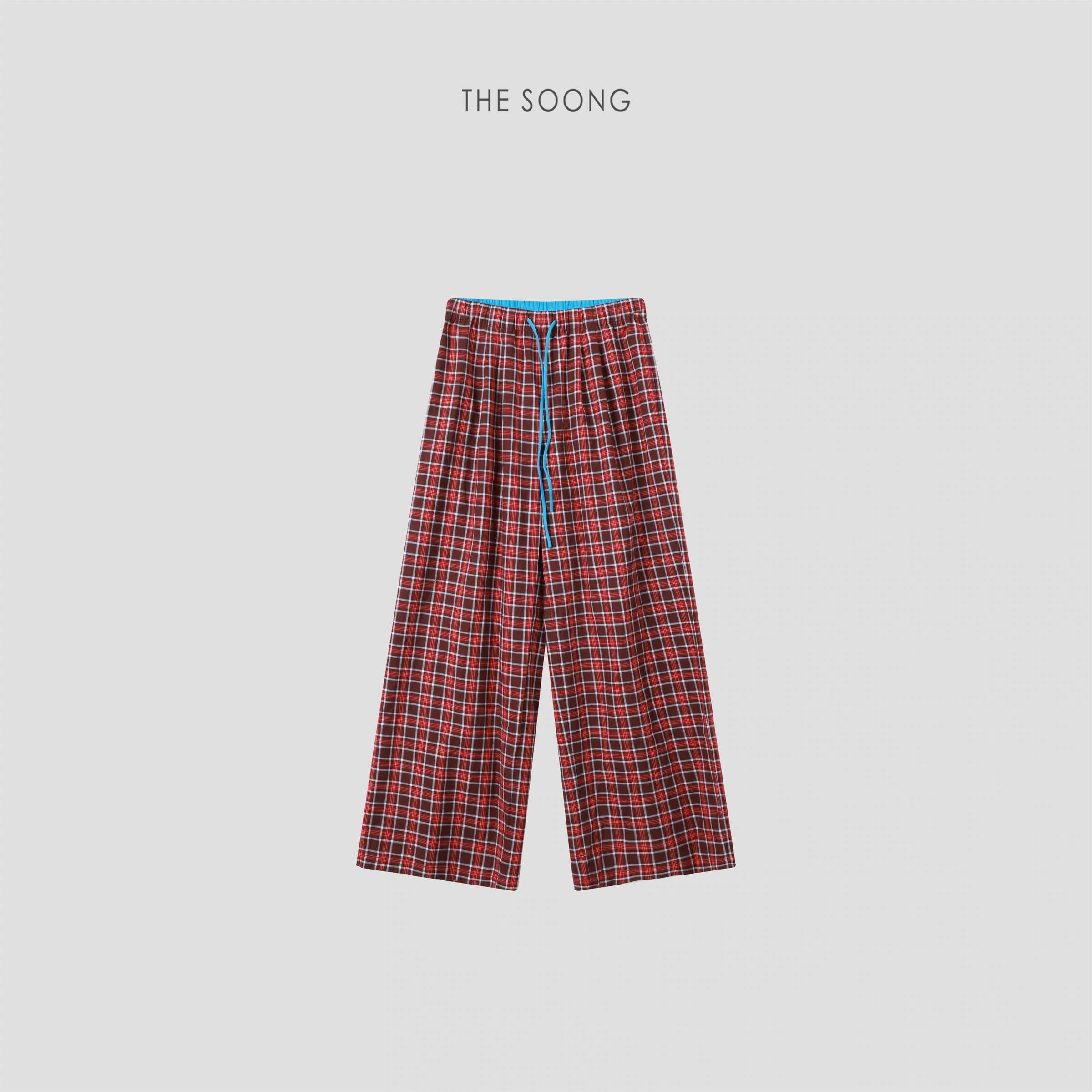 THESOONG Lazy Holiday 100% Cotton Vintage Plaid Elastic Waist