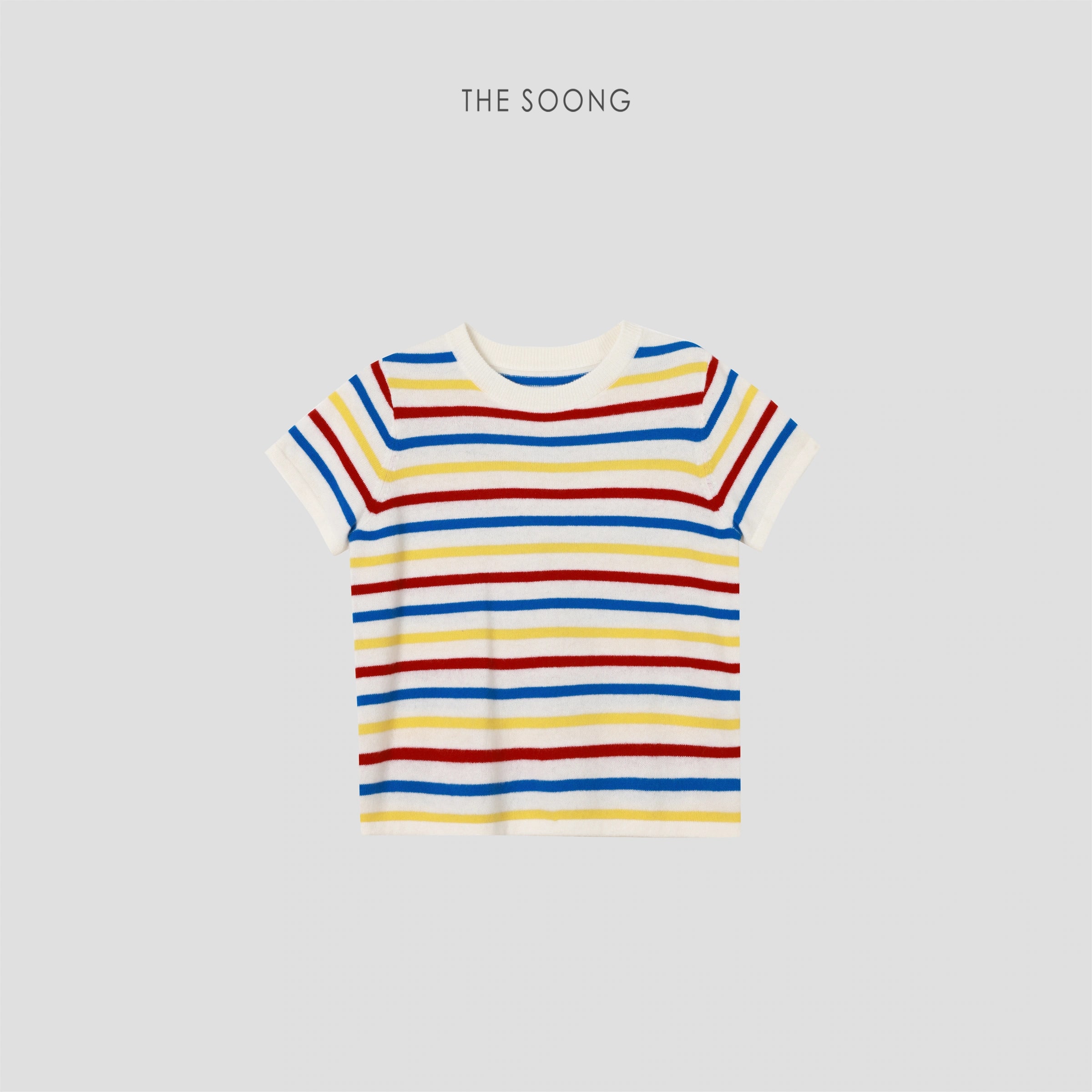 THESOONG Australian Wool Rainbow Stripe Knit Sweater - 9041