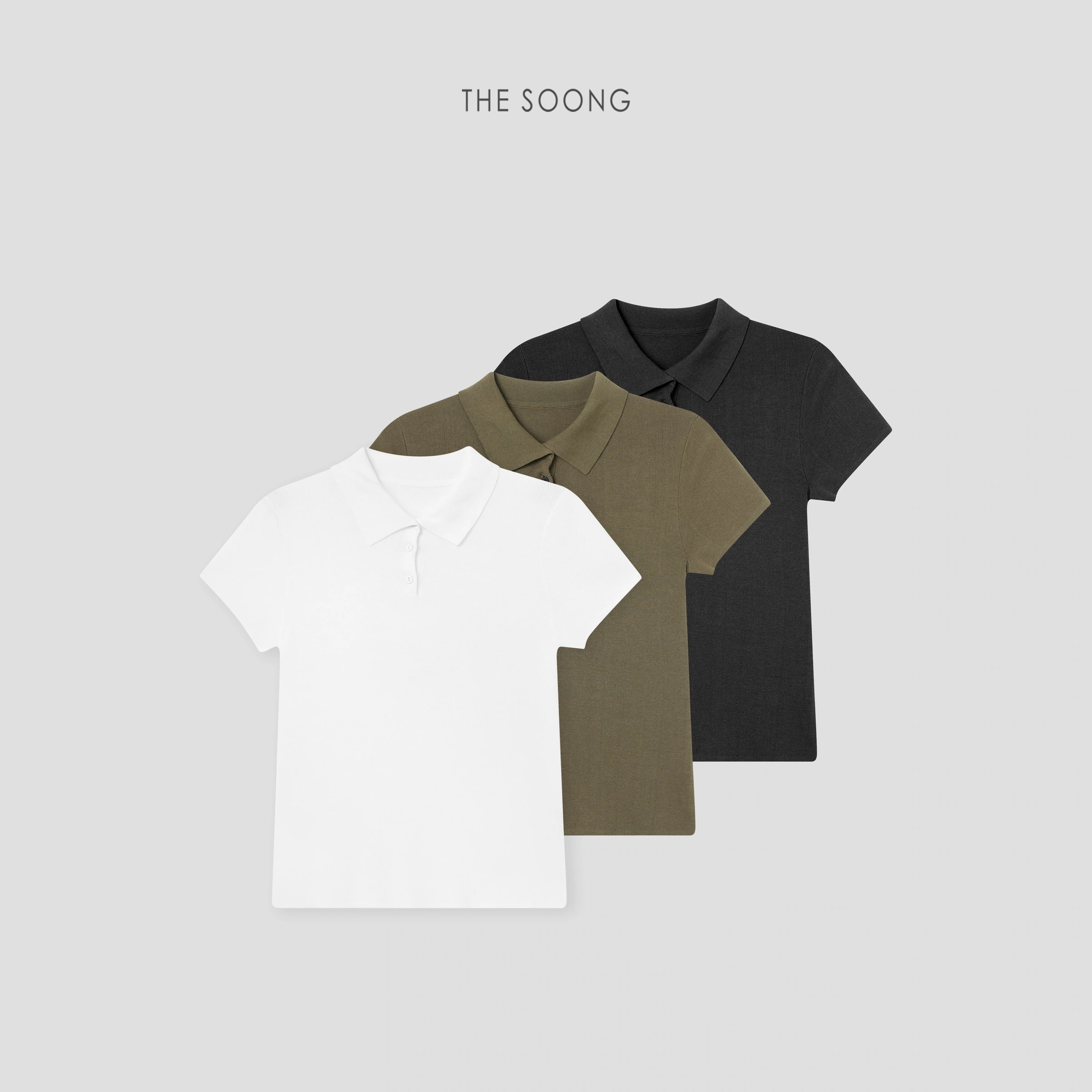 THESOONG 100% Cotton Double-Gauze Short-Sleeve Polo Henley Shirt - 7375